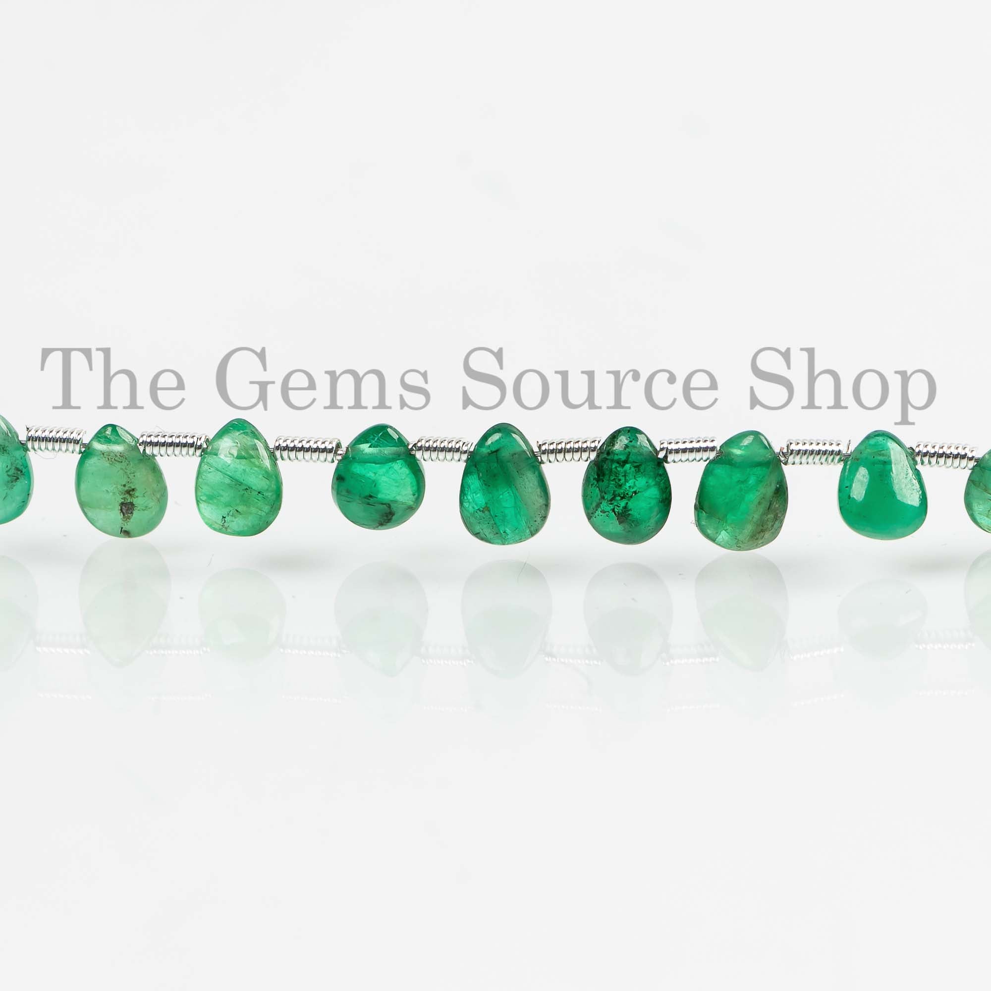 5.5x6-5x8mm Shaded Emerald Pear Beads, Smooth Natural Gemstone Beads, Pear Briolette, Beads For Jewelry, Emerald Gemstone