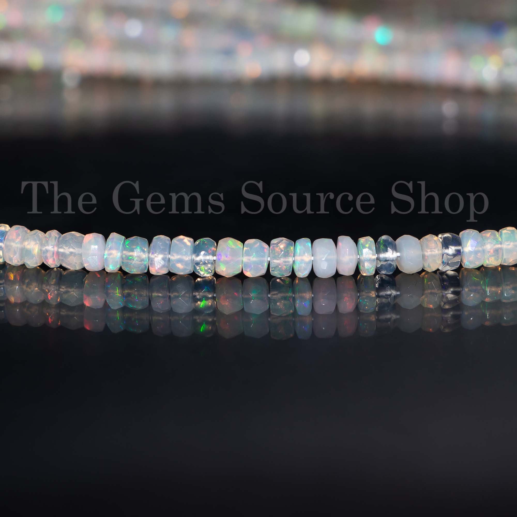 3-4.5mm Natural Ethiopian Opal Faceted Rondelle Beads Strand Wholesale Lot-16"