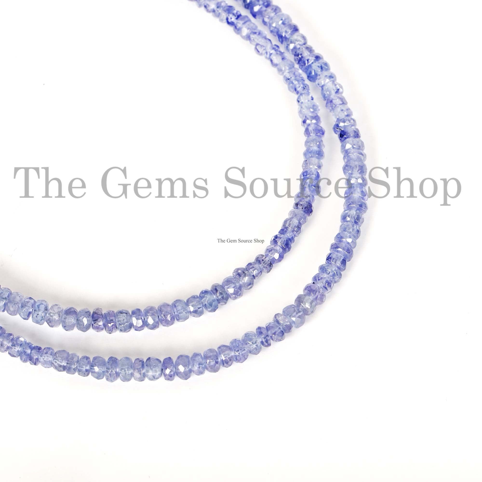 Natural Tanzanite Faceted Rondelle Shape Beaded Necklace TGS-2346