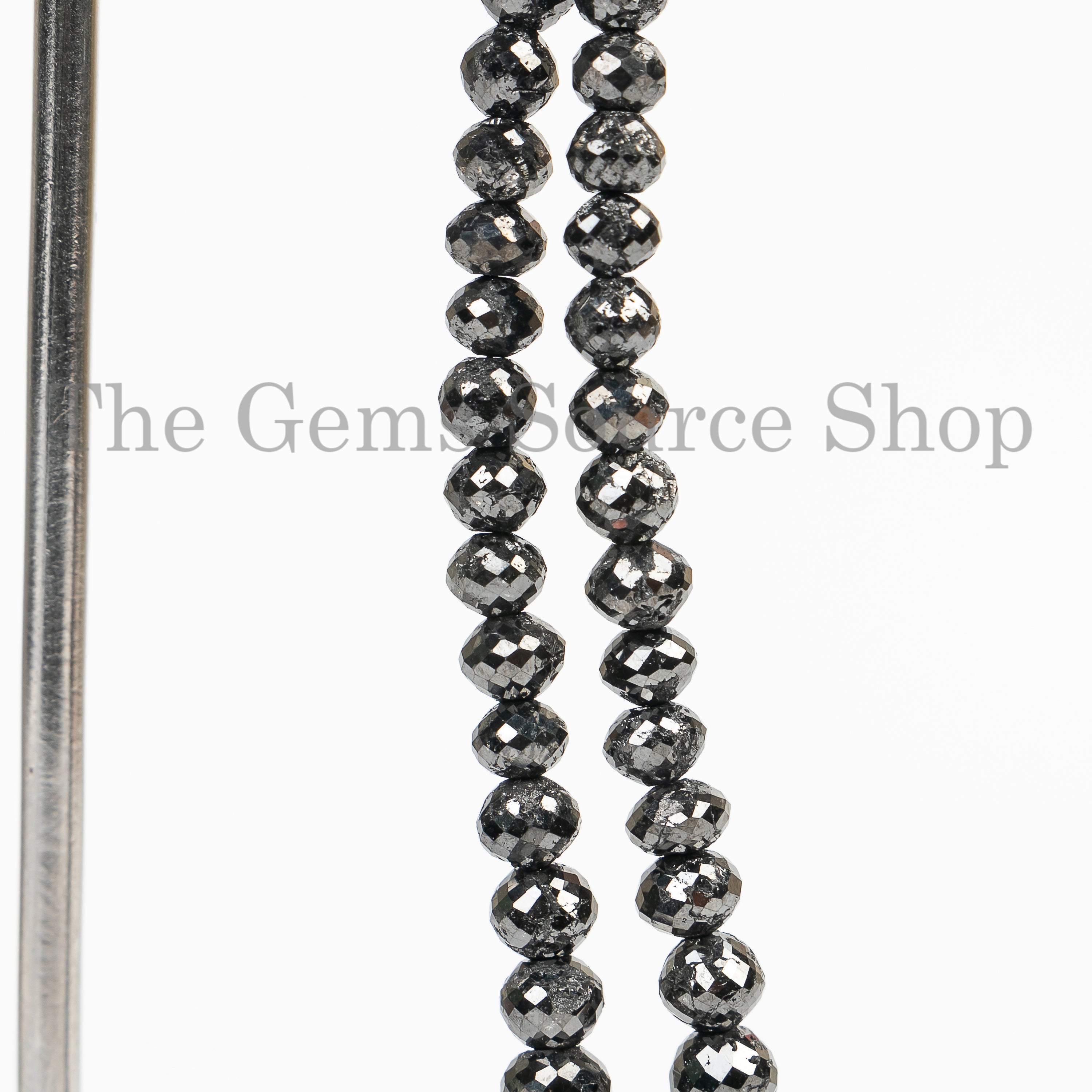 Black Diamond Beads, Diamond Faceted Rondelle Beads, Diamond Beads For Jewelry
