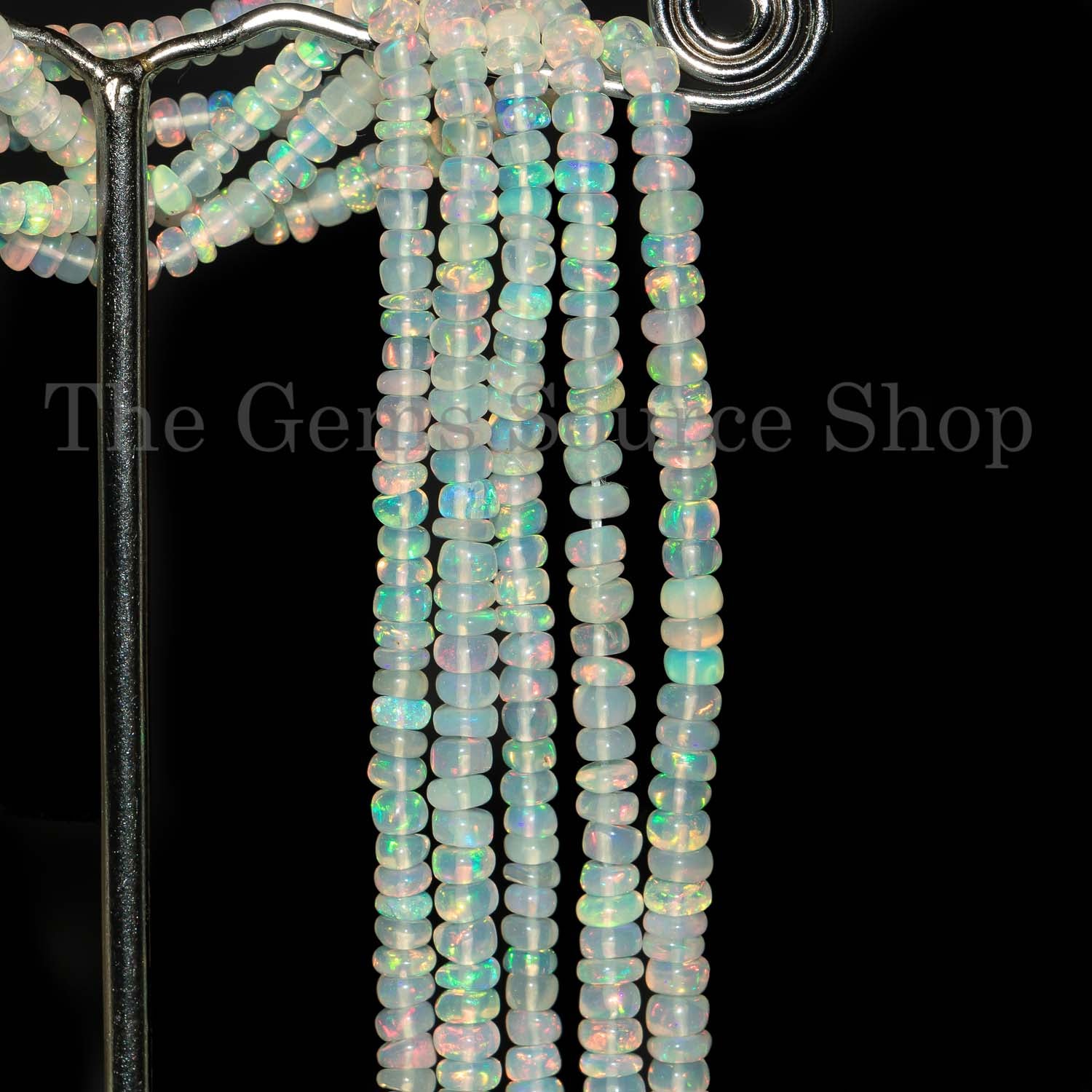 Natural Ethiopian Opal Beads, Smooth Rondelle Shape Beads, Ethiopian Opal Gemstone Beads