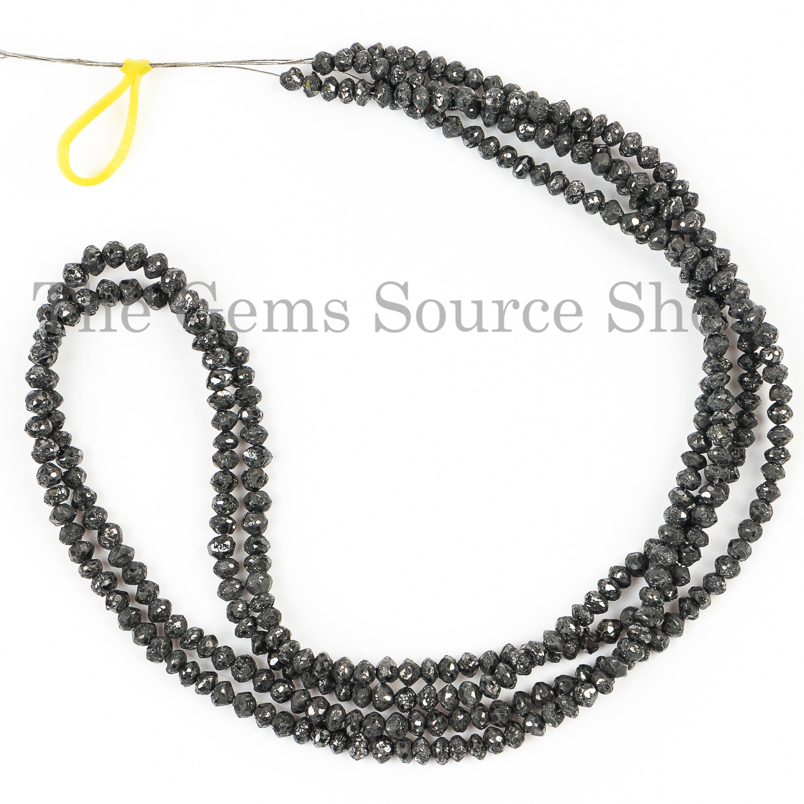 Black Diamond Beads, Diamond Beads, Faceted Rondelle Shape Beads