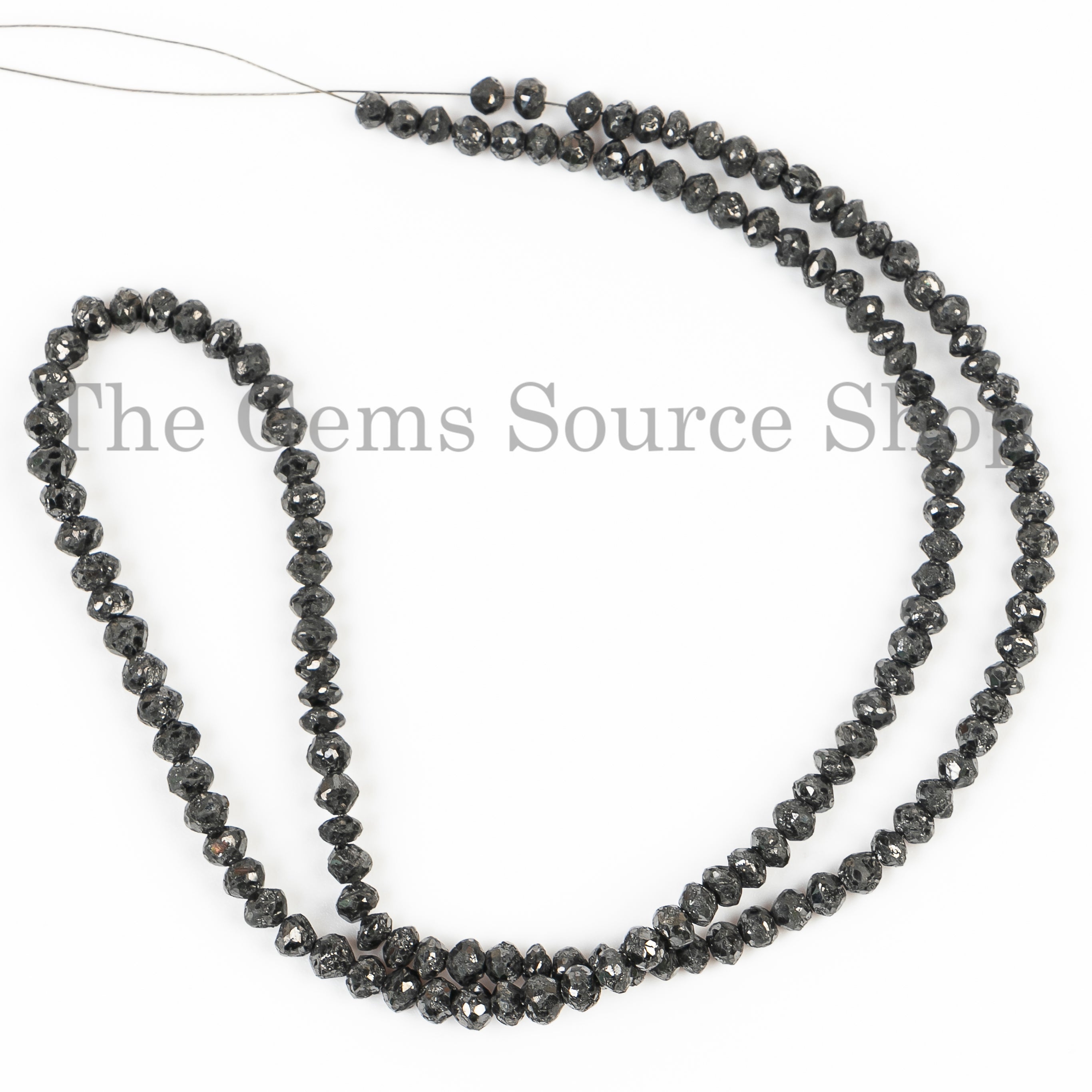 Black Diamond Beads, Diamond Faceted Rondelle Beads, Diamond Gemstone Beads