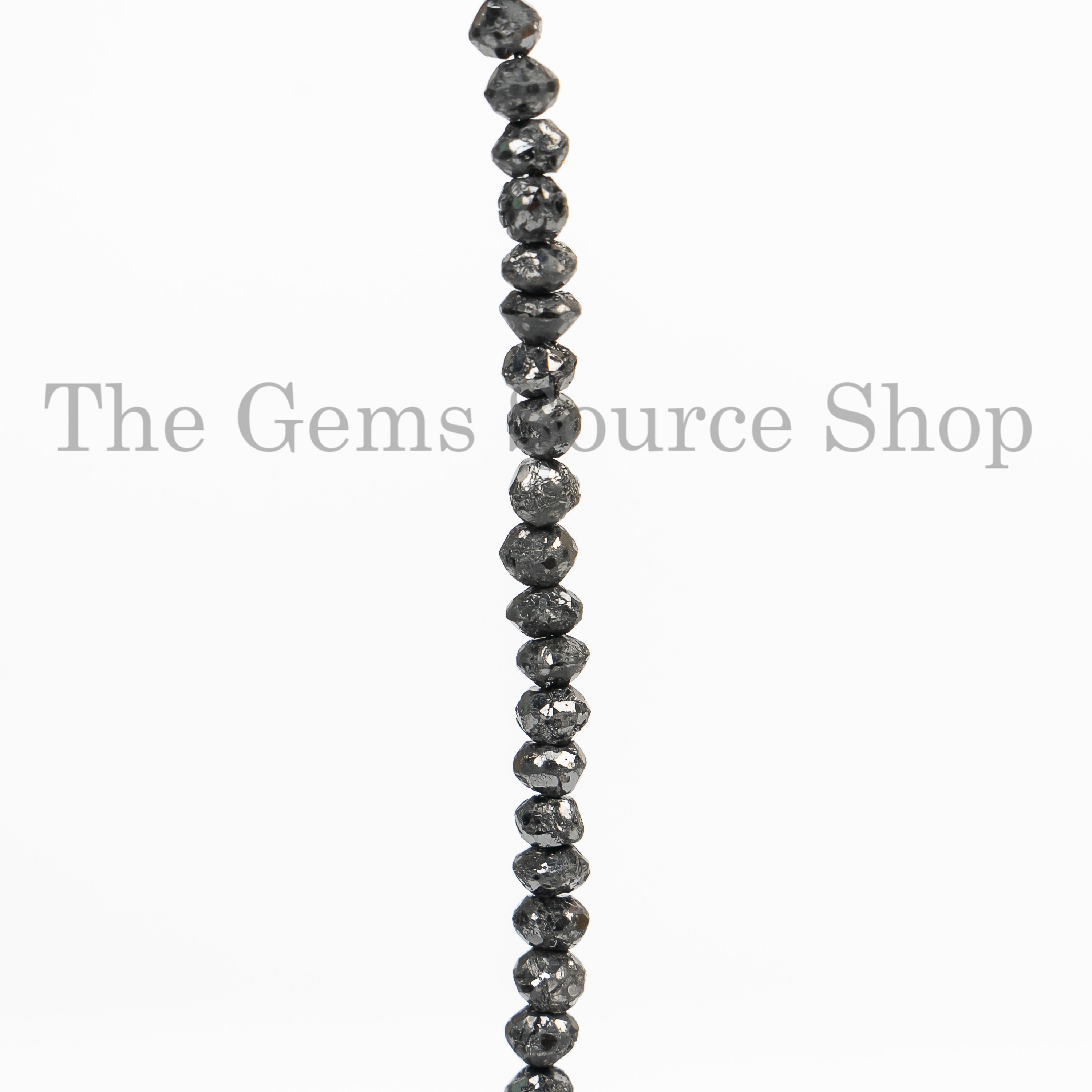 Black Diamond Beads, Diamond Faceted Rondelle Beads, Diamond Gemstone Beads