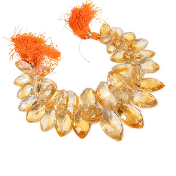 Extremely Rare Citrine Faceted Marquise Beads, Gemstone Faceted Beads, Marquise Briolette