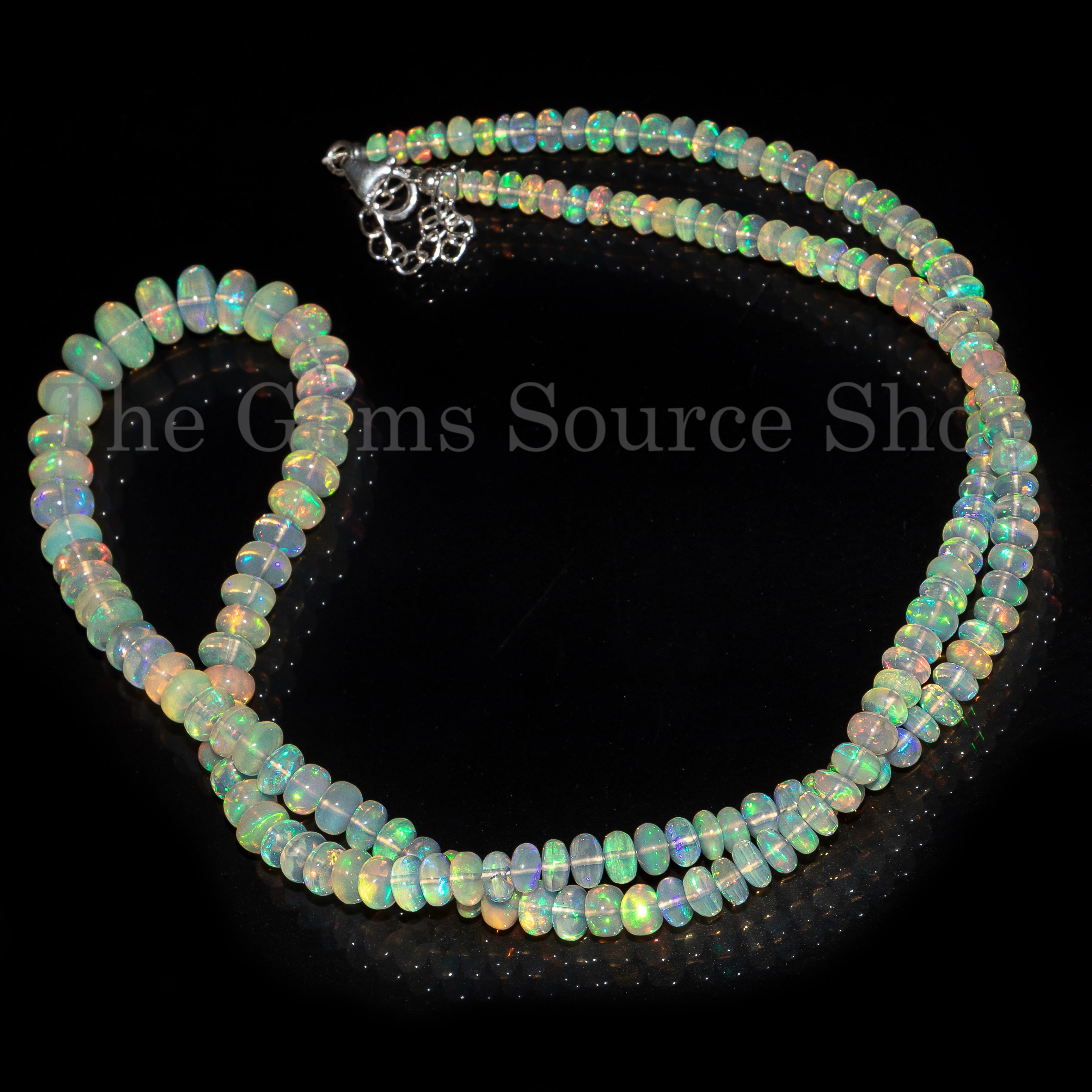 Top quality Big Size Ethiopian Opal Necklace, Opal Faceted Rondelle Shape. Gemstone Necklace