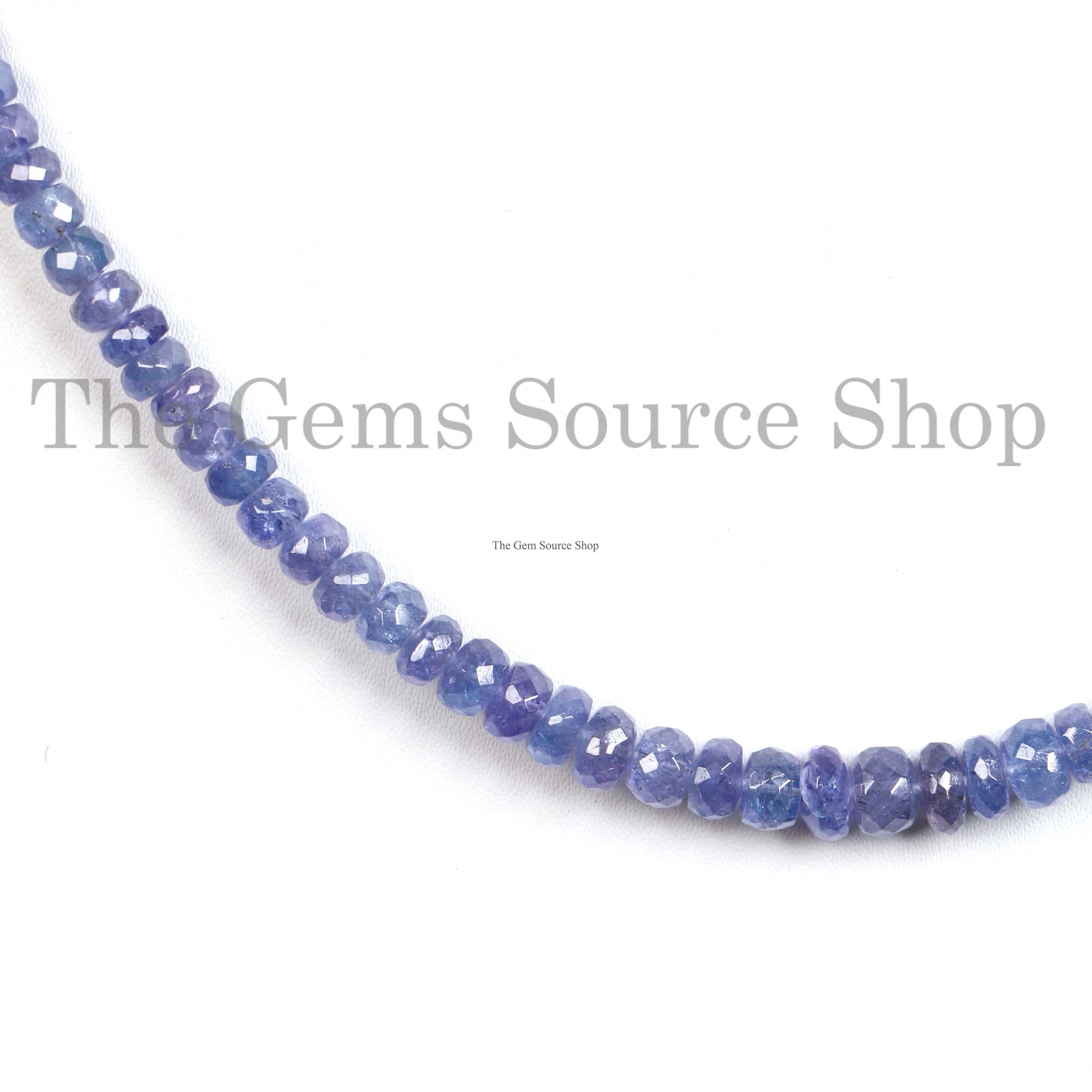 Natural Tanzanite Rondelle Shape Beads Necklace TGS-2347