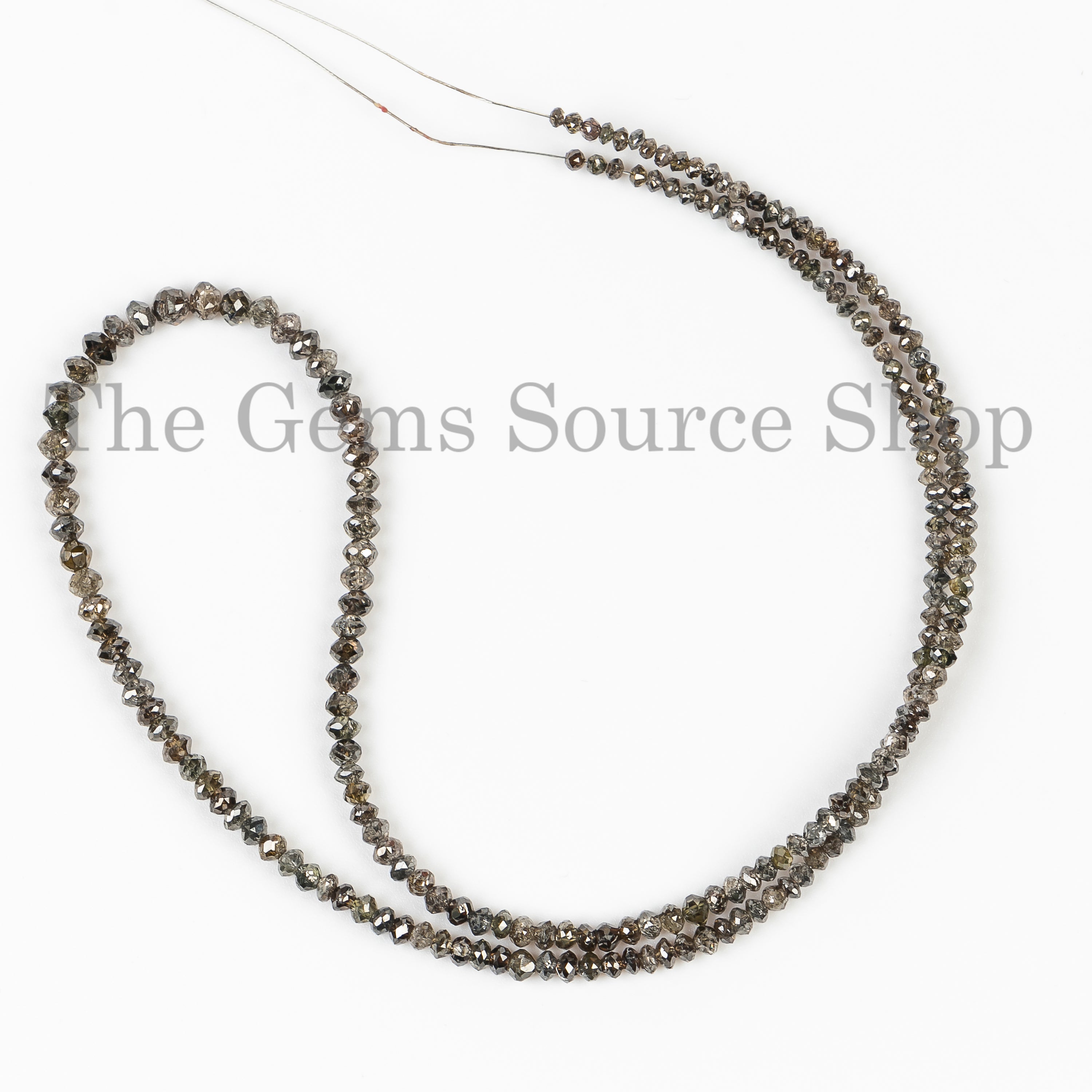 Brown Diamond Beads, Diamond Faceted Beads, Diamond Rondelle Beads, Wholesale Beads