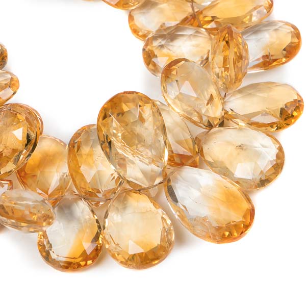 Citrine Faceted Pear Shape Beads, Big Size Gemstone Beads, Beads For Jewelry, Pear Briolette