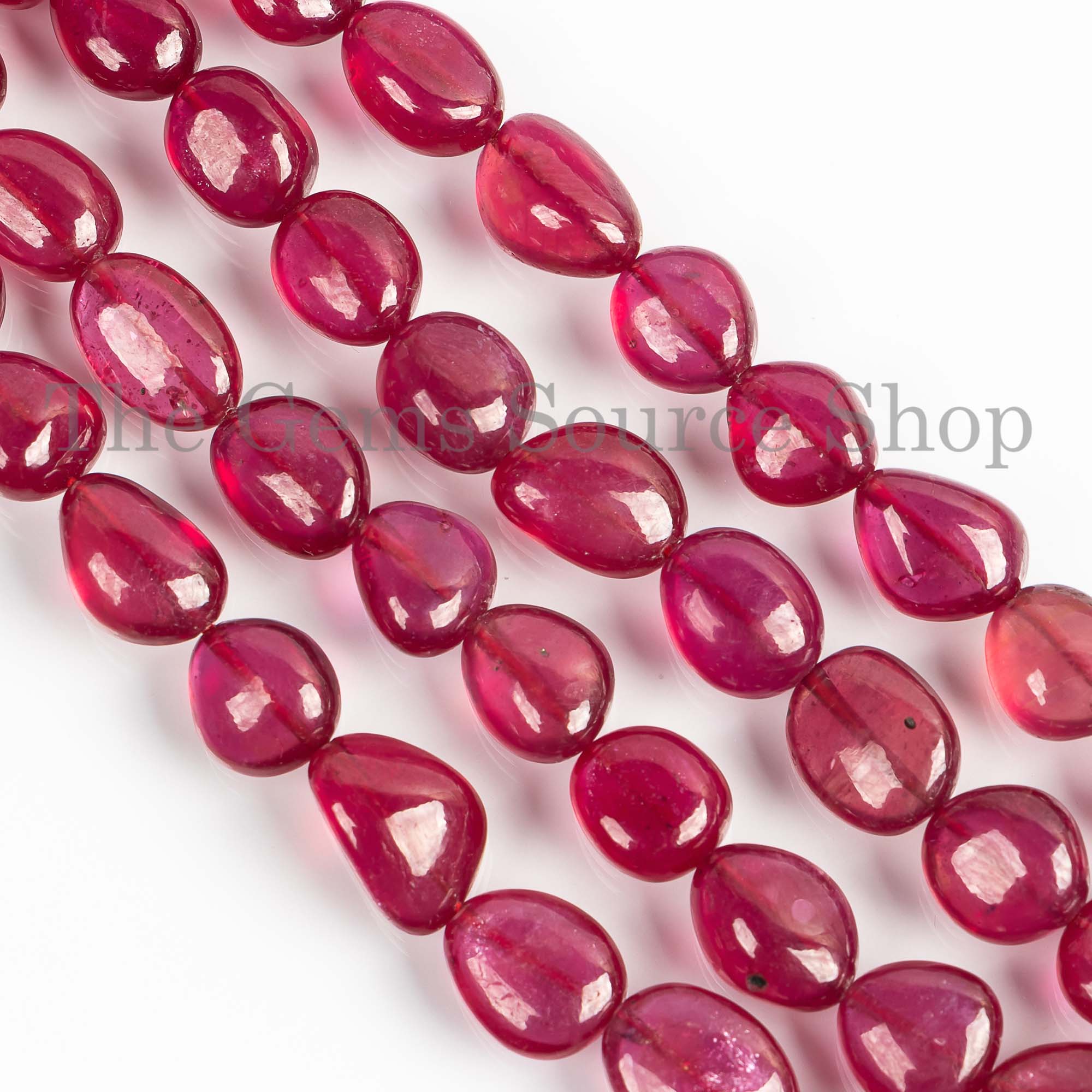 AAA Quality Ruby Smooth Nuggets Beads, Ruby Nugget Beads, 6x8-9x12mm Ruby Smooth Beads, Natural Ruby Beads, Fancy Beads