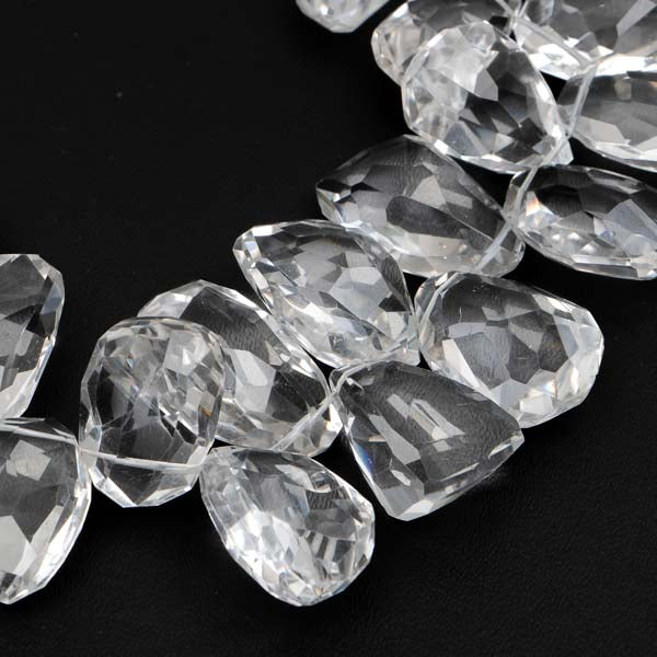 Crystal Quartz Faceted Fancy Nuggets Beads, Crystal Quartz Beads