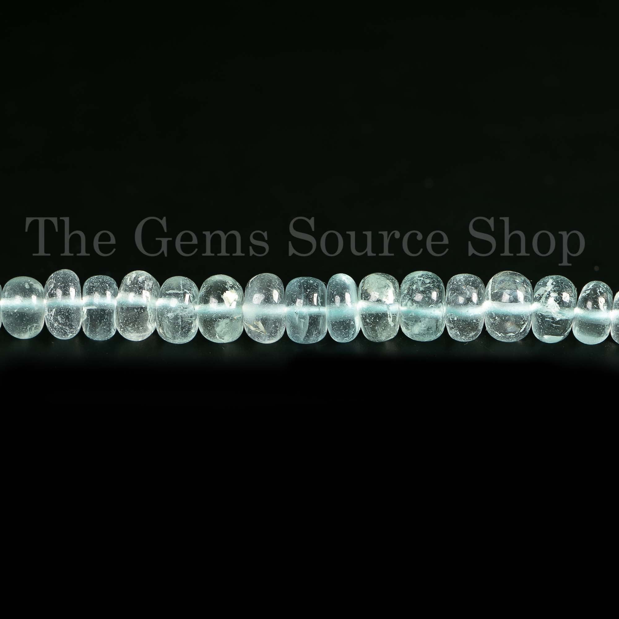 4-7mm Aquamarine Smooth Rondelle, Aquamarine Gemstone Beads, Rondelle Beads, Beads For Jewelry Making