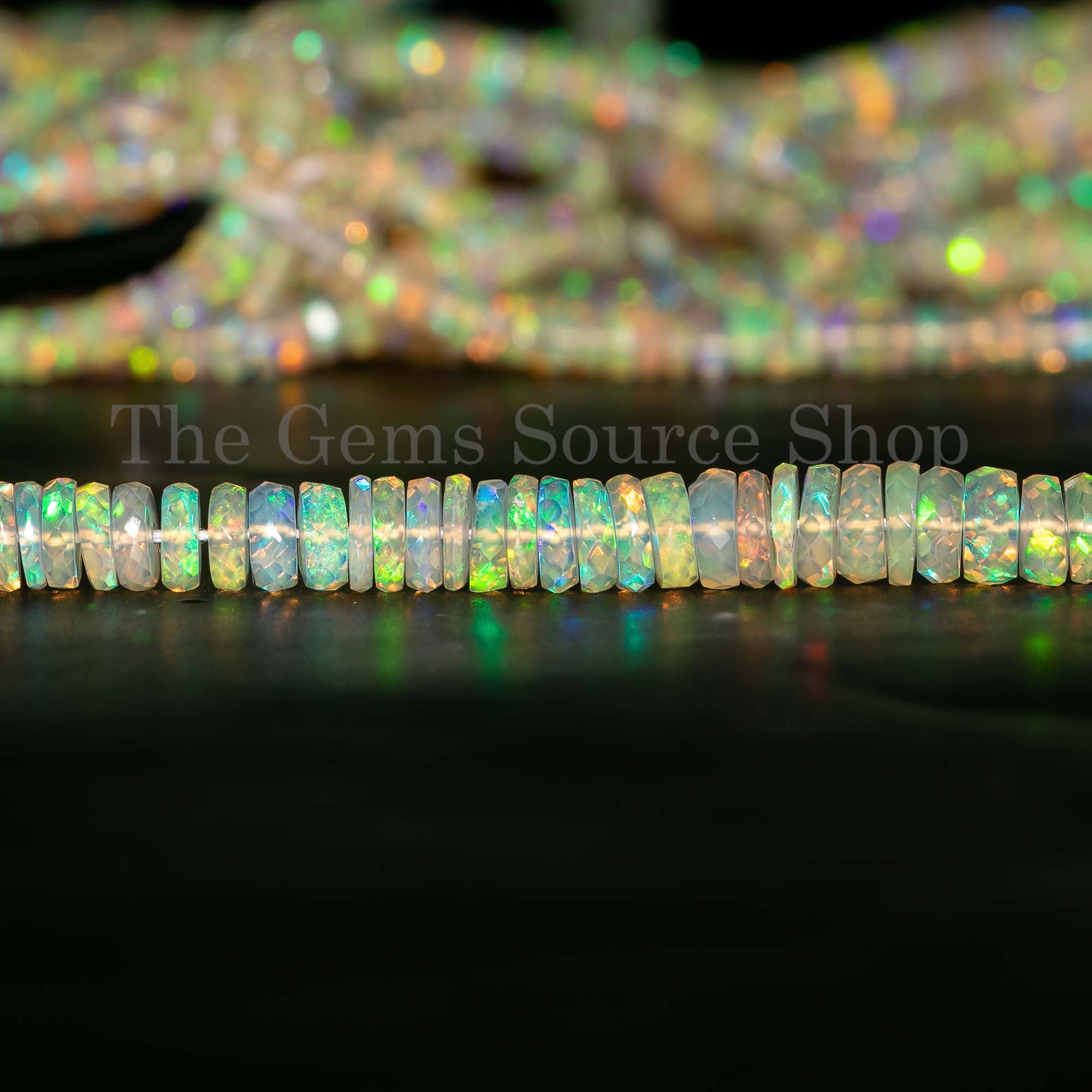 Natural Ethiopian Opal Faceted Rondelle Beads, Ethiopian Opal Beads, Opal Tyre Beads, Fire Opal Beads,