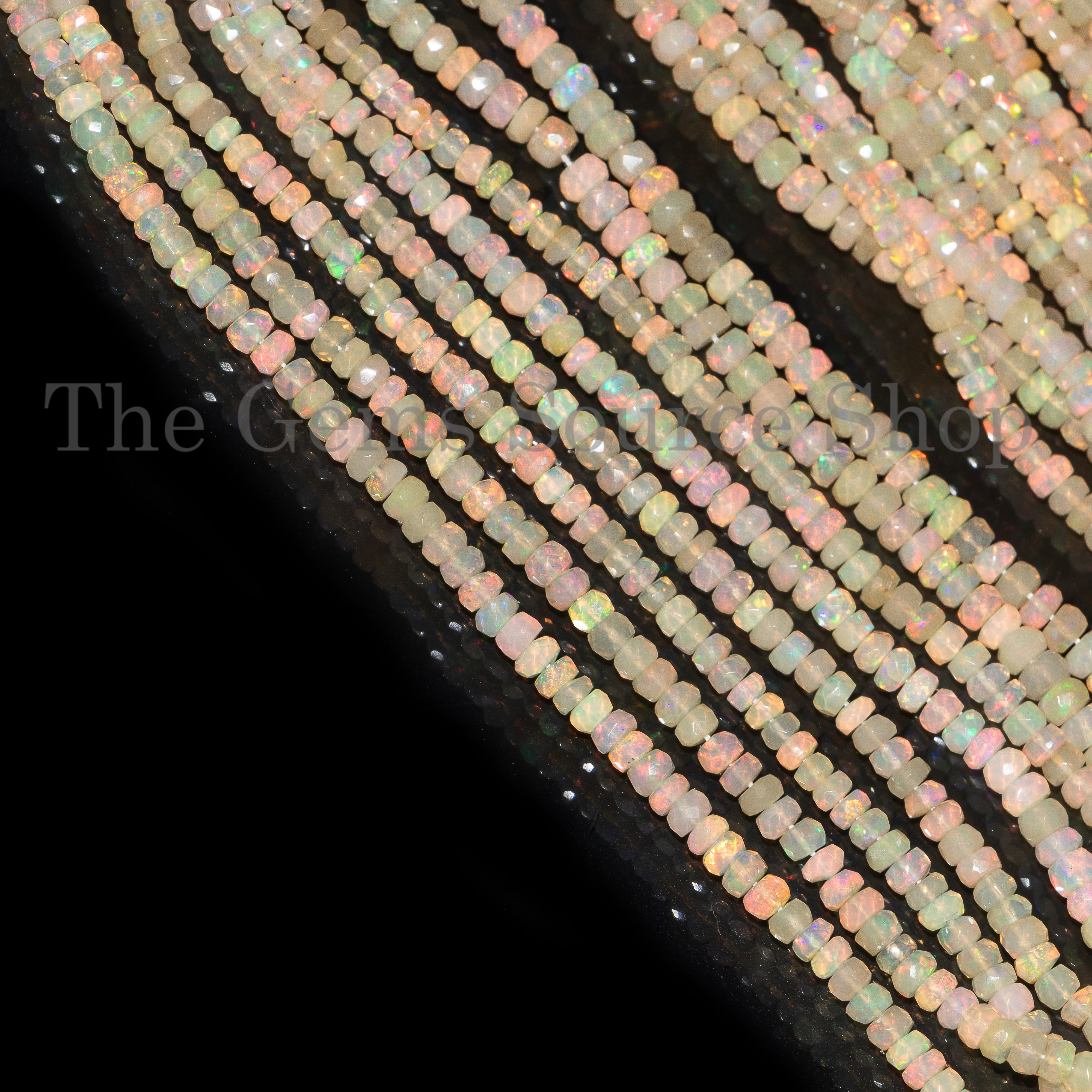 Ethiopian Opal Beads, Faceted Rondelle Opal Beads, Opal Faceted Beads, Gemstone Beads