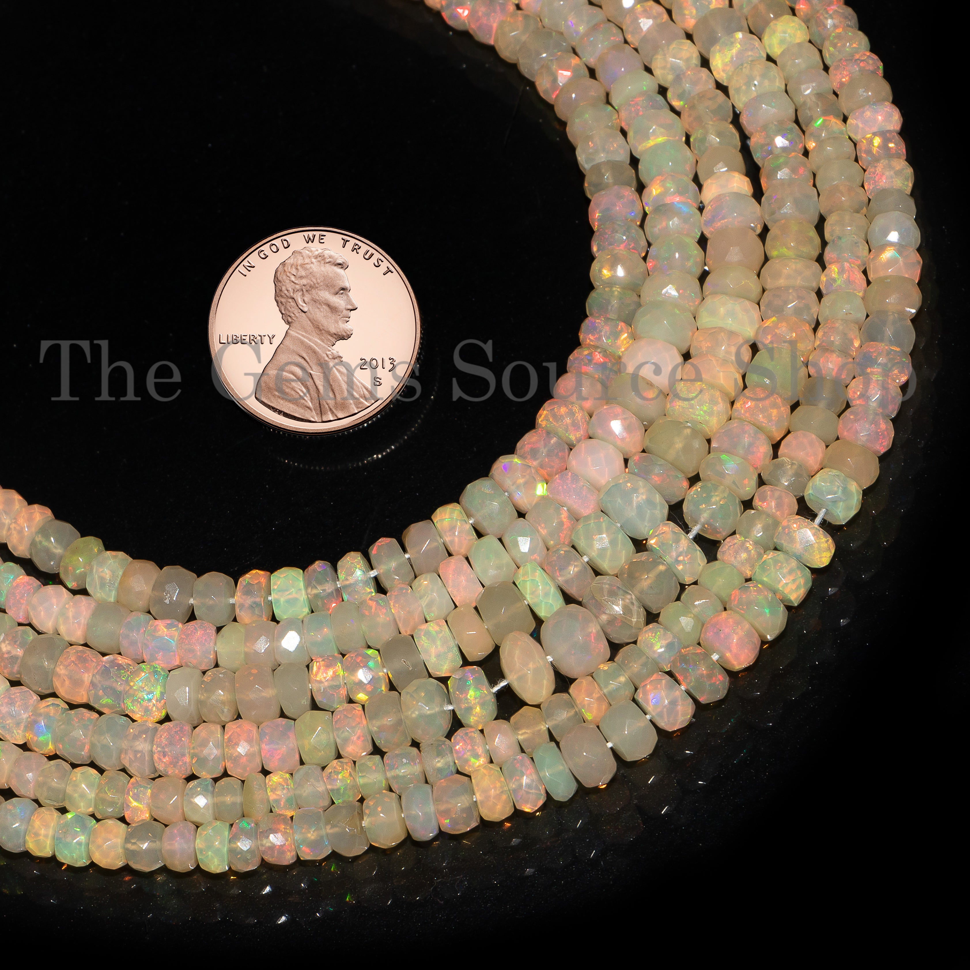 Ethiopian Opal Beads, Faceted Rondelle Opal Beads, Opal Faceted Beads, Gemstone Beads