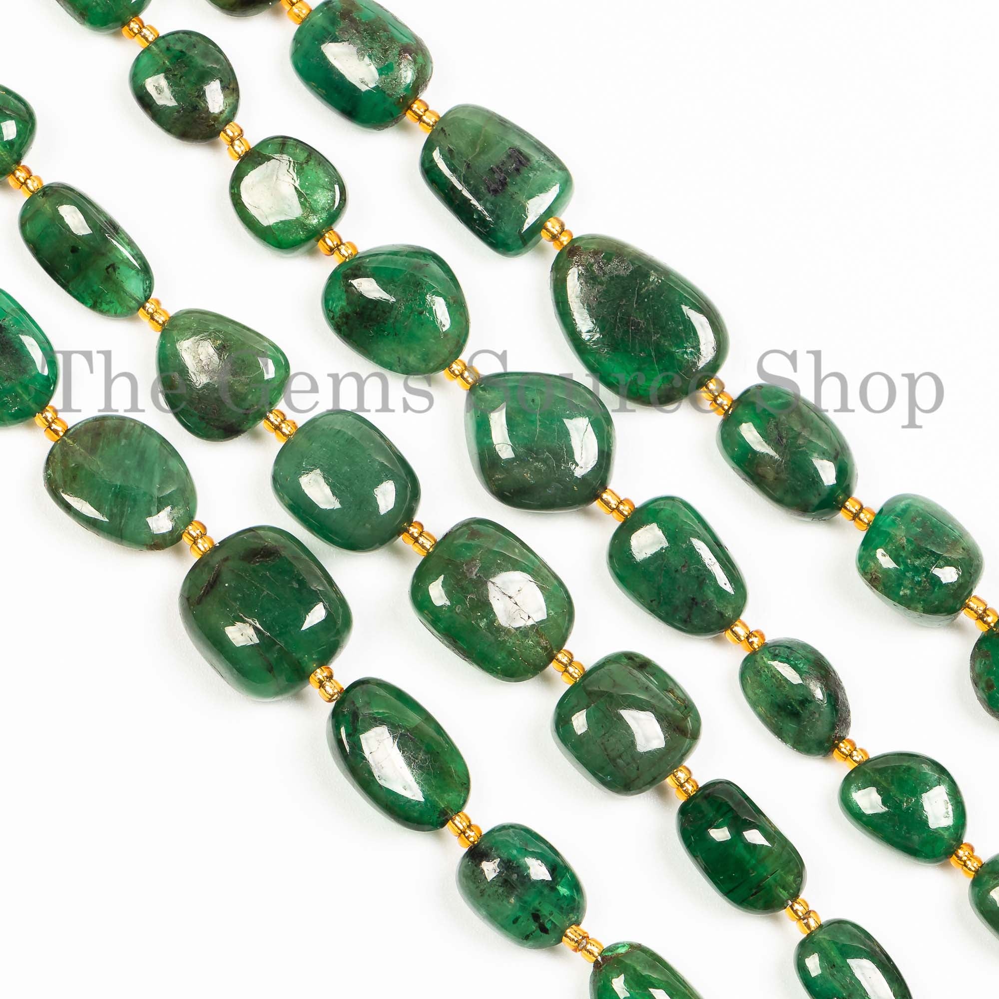 Emerald Nuggets Beads, Emerald Smooth Beads, Gemstone Beads