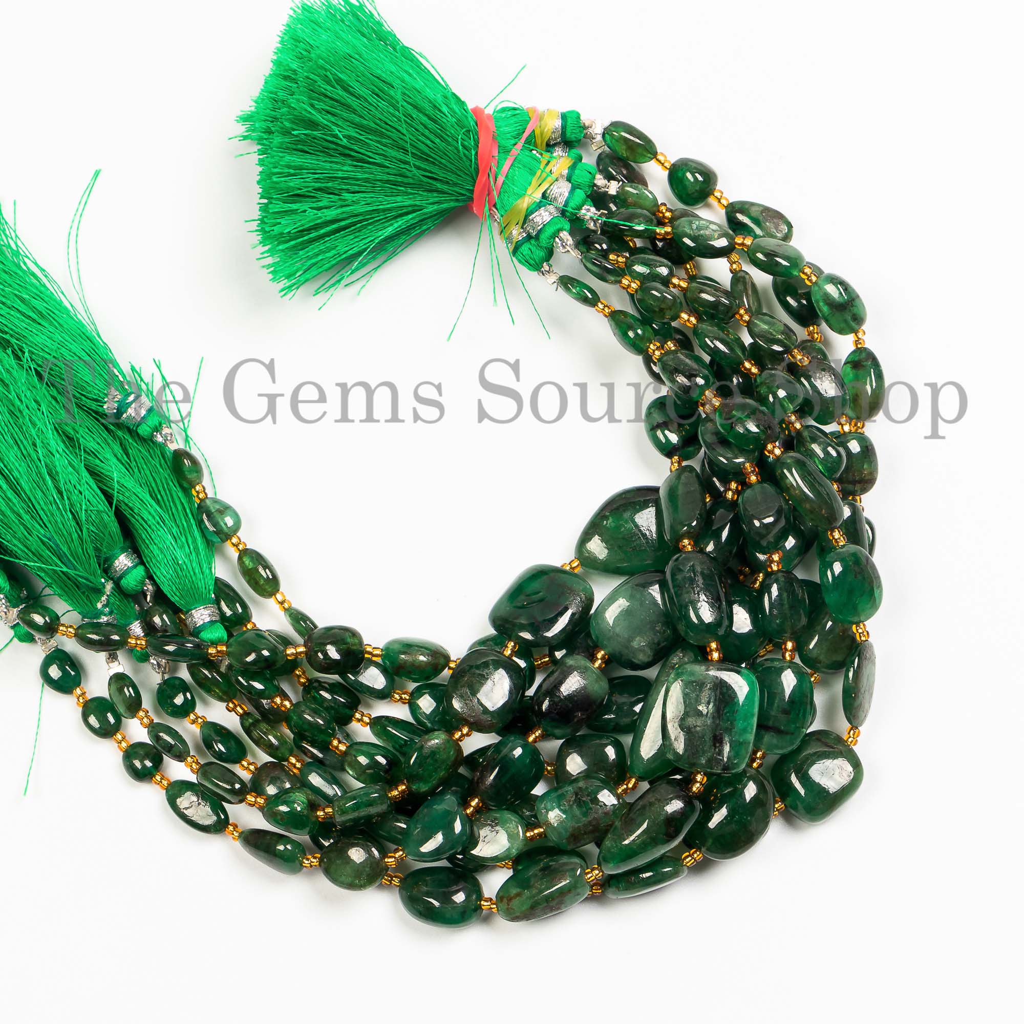 Emerald Nuggets Beads, Emerald Smooth Beads, Gemstone Beads