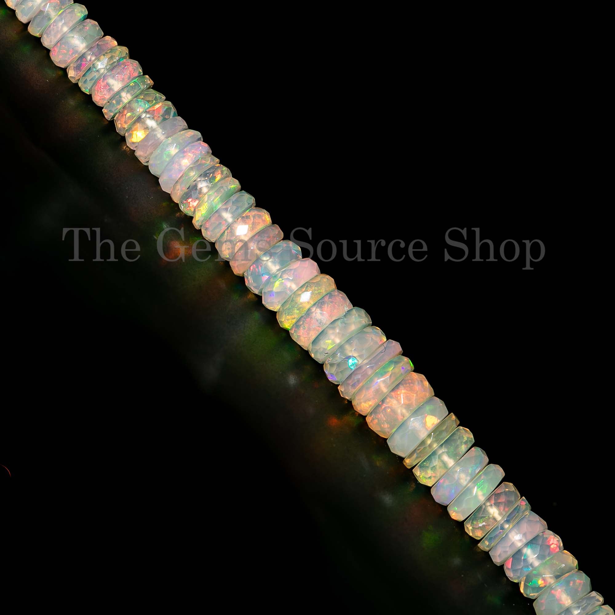 Natural Ethiopian Opal Beads, Opal Faceted Beads, Ethiopian Opal Tyre Shape Beads, Wholesale Beads