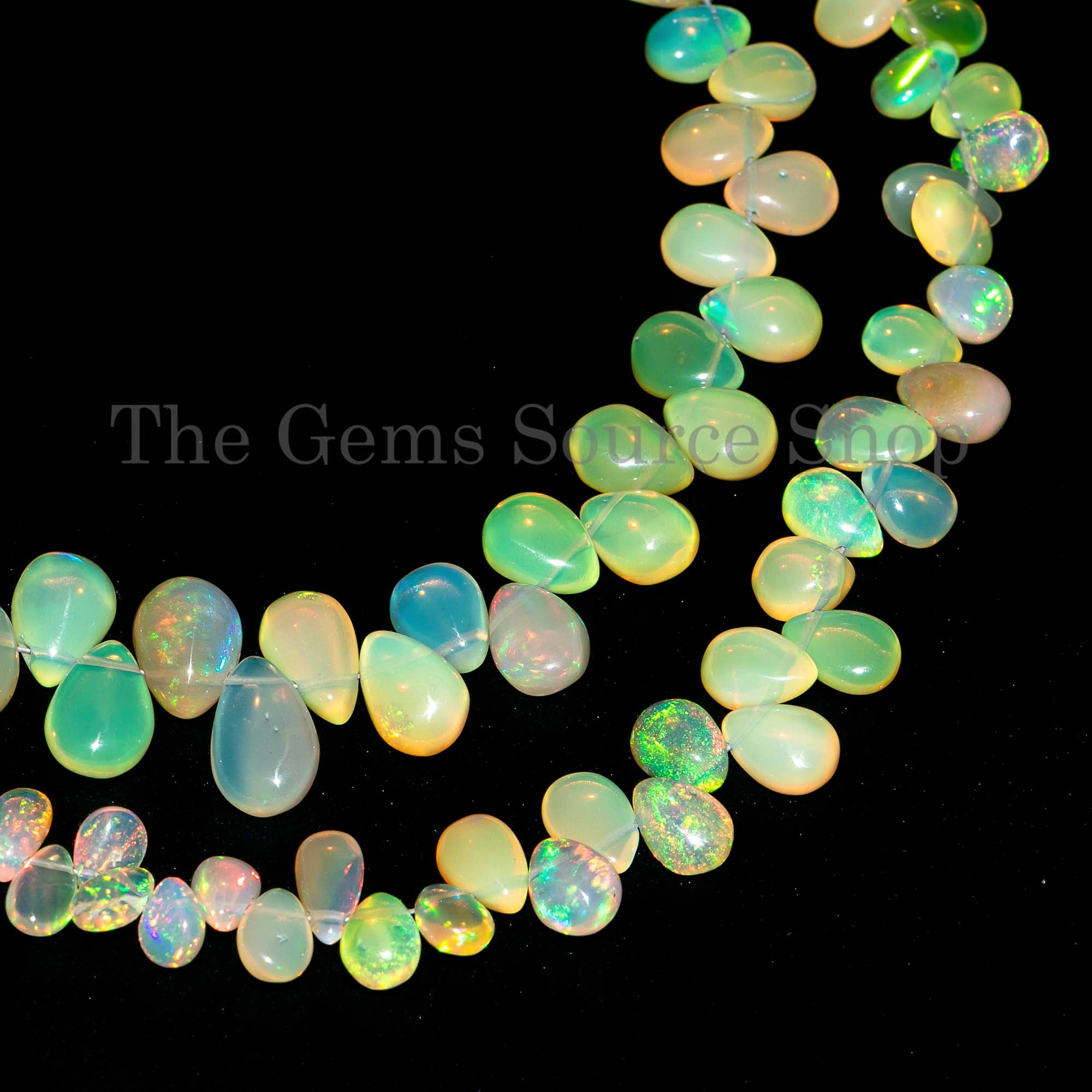 Natural Ethiopian Opal Smooth Pear Briolette, Opal Pear Beads, Opal Gemstone Jewelry