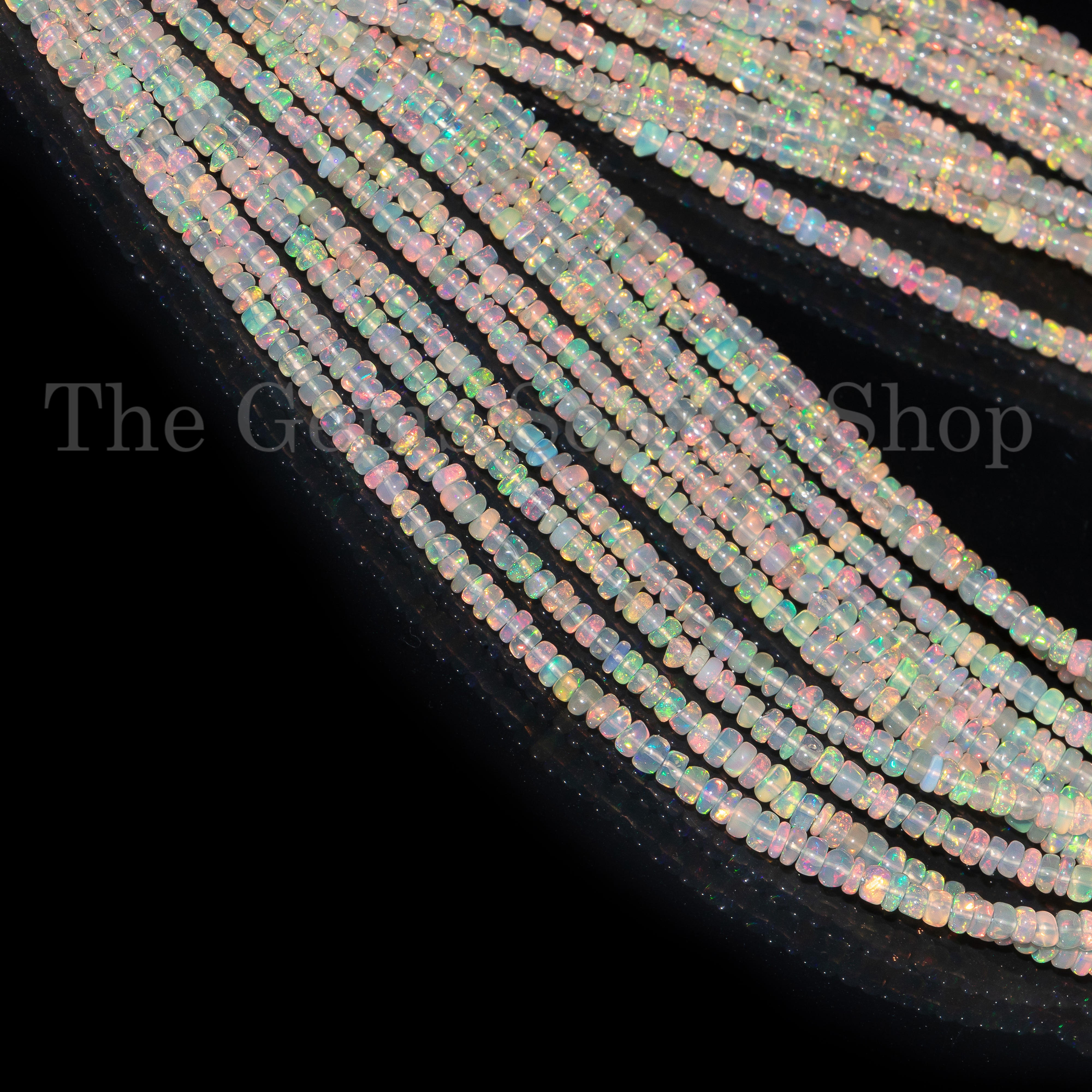 Top Quality Ethiopian Opal Beads, Opal Smooth Rondelle Gemstone Beads