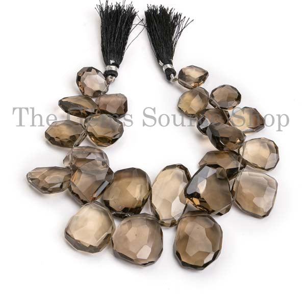 High Quality Smoky Quartz Faceted Nuggets Beads, Fancy Beads, Gemstone Beads