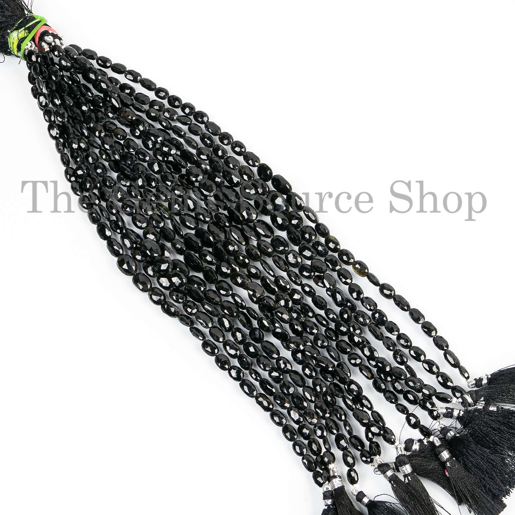 Black Tourmaline Oval Beads, Tourmaline Faceted Oval Beads, Tourmaline Briolette Beads, Straight Drill Oval Beads, Faceted Oval Beads