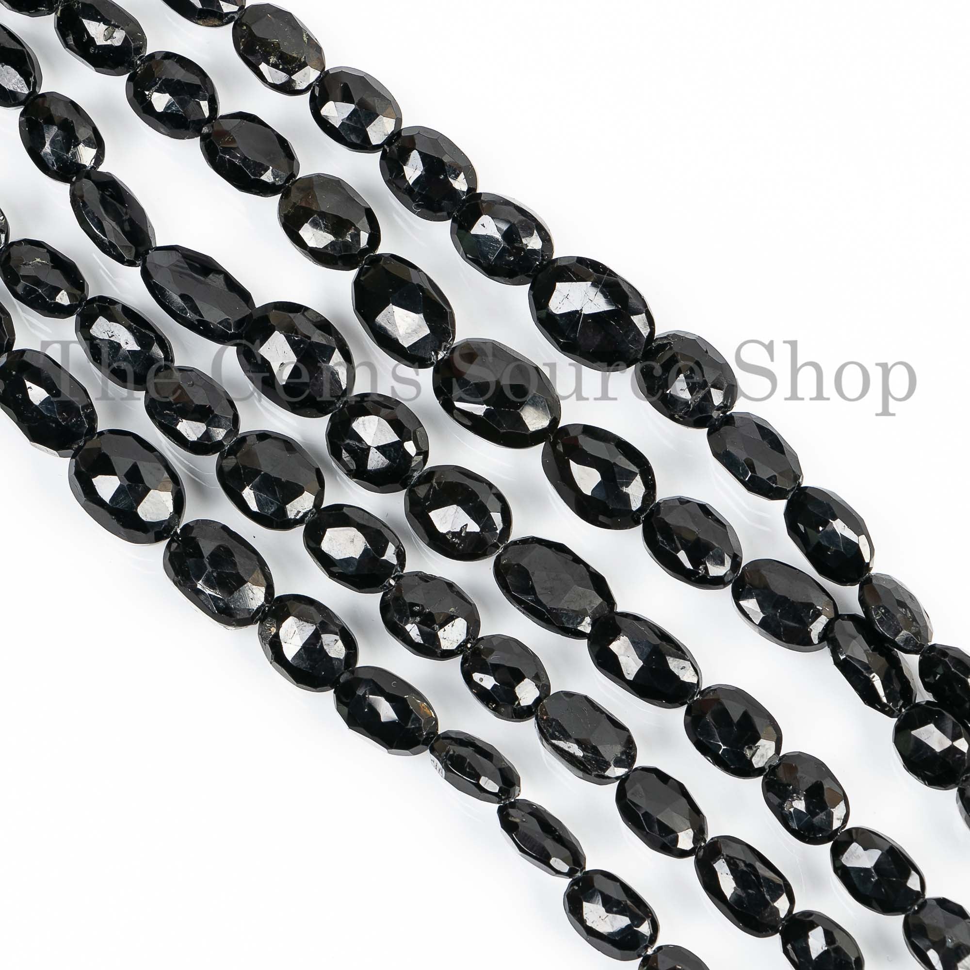 Black Tourmaline Oval Beads, Tourmaline Faceted Oval Beads, Tourmaline Briolette Beads, Straight Drill Oval Beads, Faceted Oval Beads