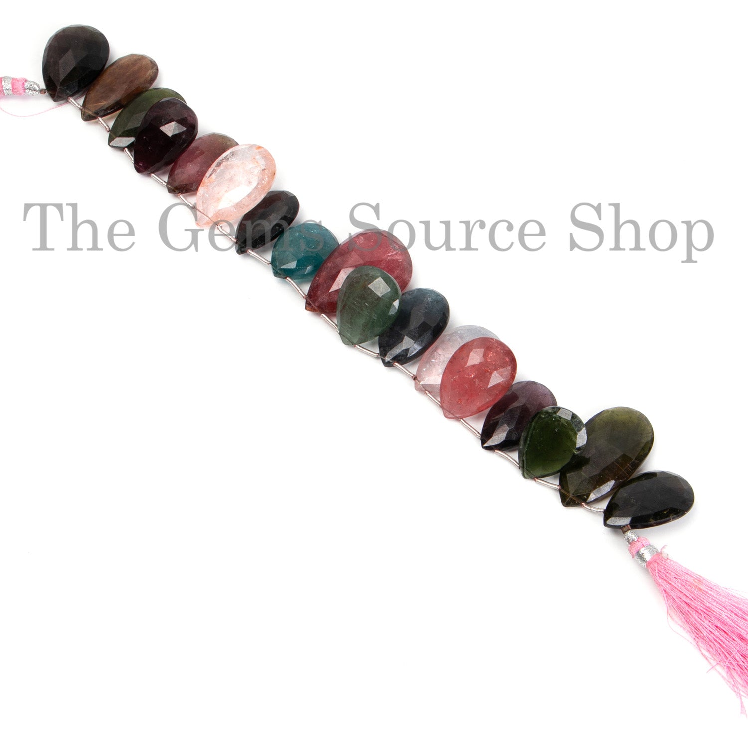 Multi Tourmaline Pear Briolette, Faceted Gemstone Beads, Wholesale Beads
