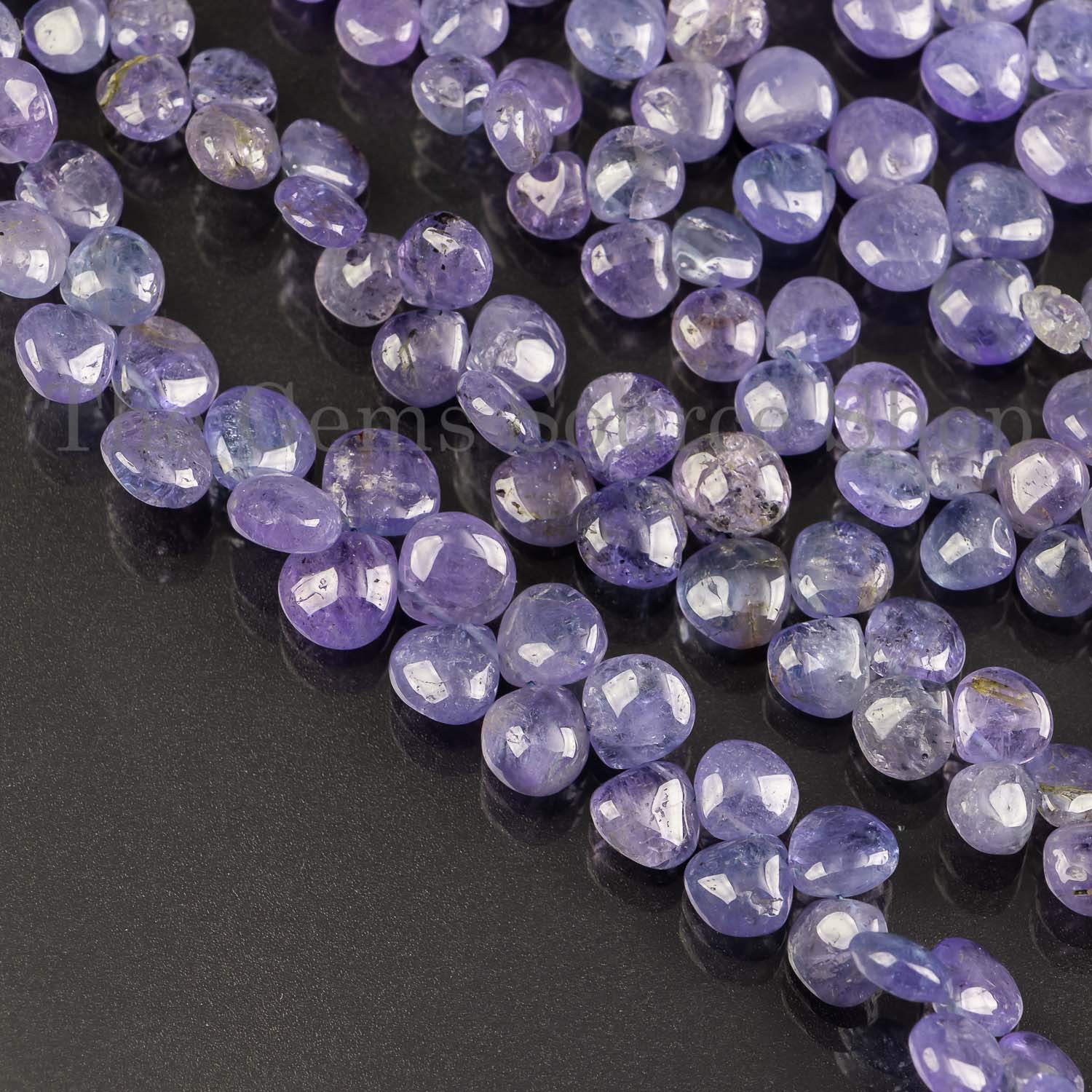 Tanzanite Smooth Heart Beads, Side Drill Heart, Plain Tanzanite Beads For Jewelry, Tanzanite Gemstone