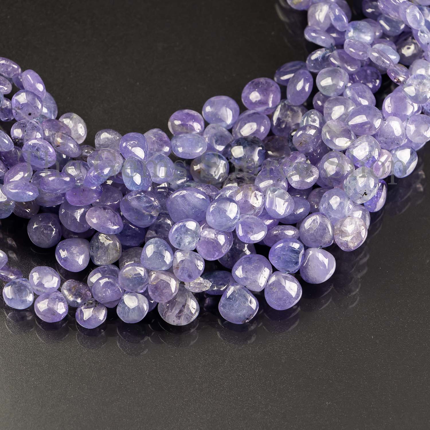 Tanzanite Smooth Heart Beads, Side Drill Heart, Plain Tanzanite Beads For Jewelry, Tanzanite Gemstone