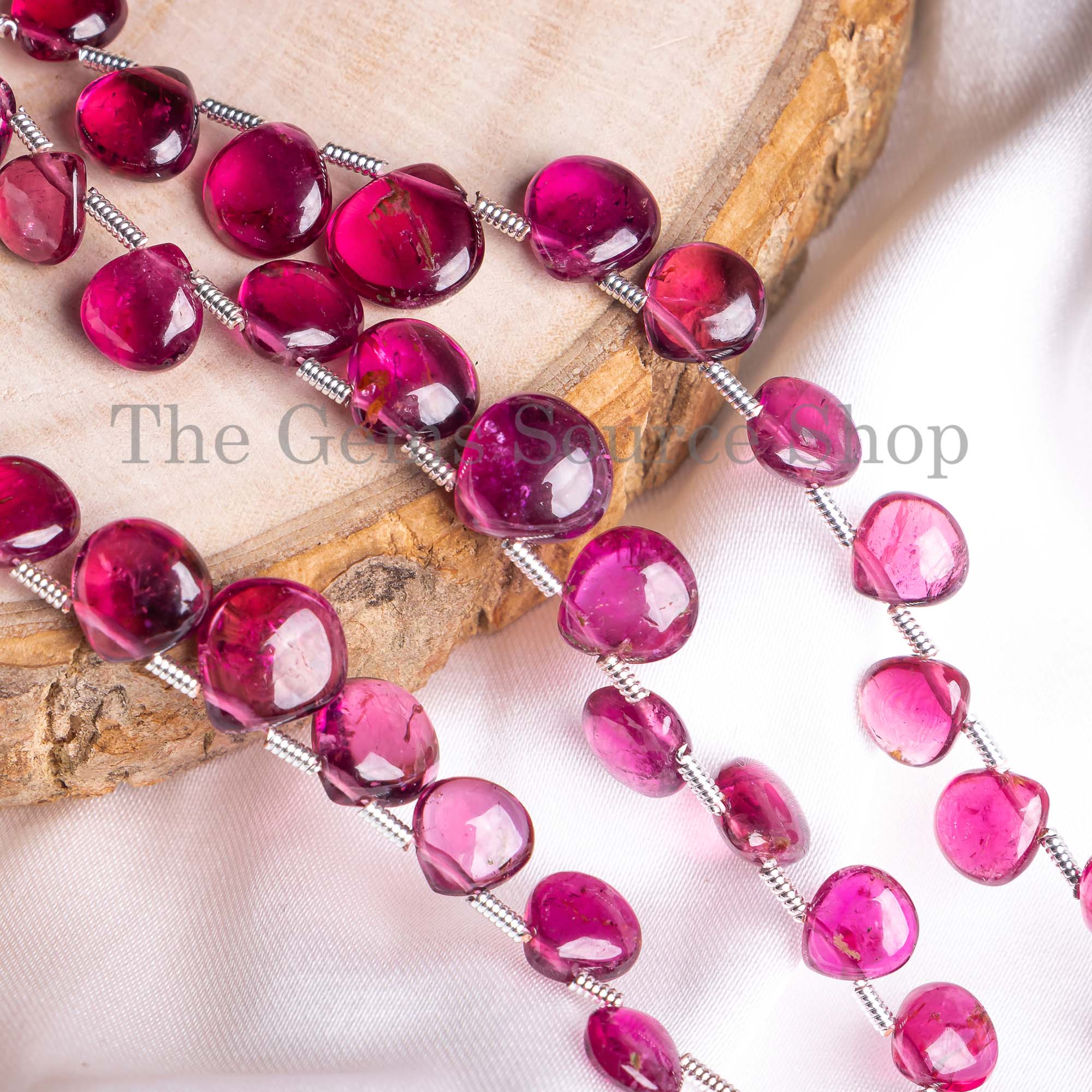 Top Quality Rubellite Tourmaline Beads, Rubellite Tourmaline Smooth Heart Shape Beads