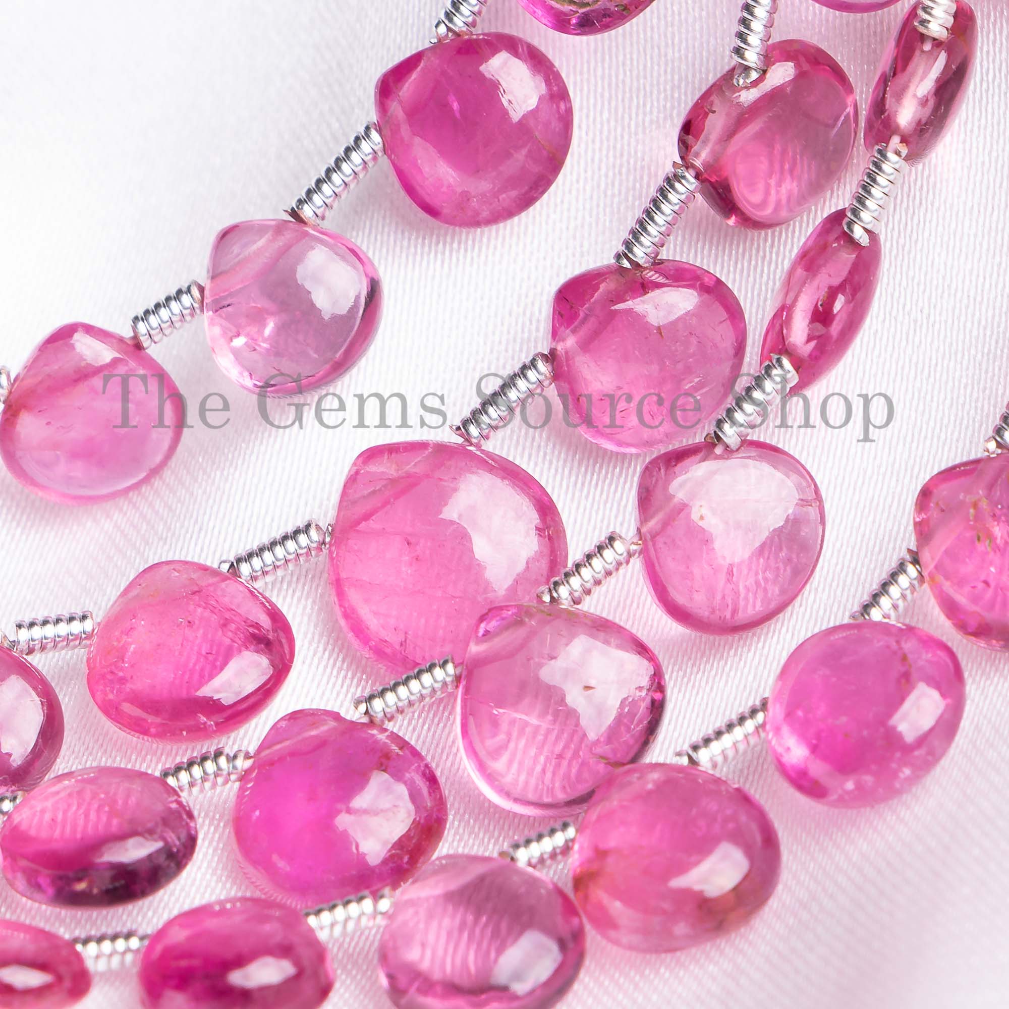 Top Quality Rubellite Tourmaline Beads, Rubellite Tourmaline Smooth Heart Shape Beads