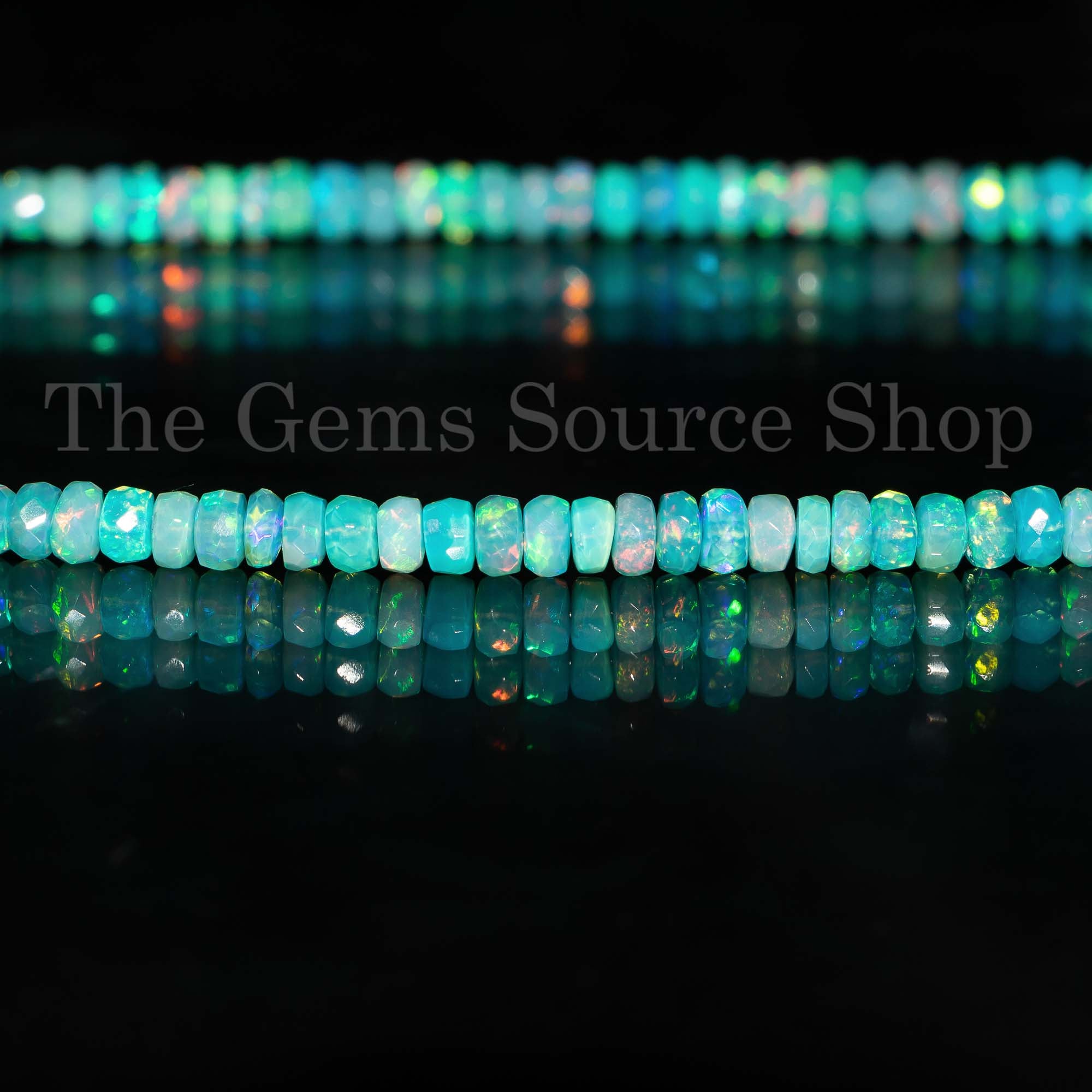 Paraiba Opal Faceted Rondelle Beads, Opal Wholesale Beads, Opal Gemstone, Fire Opal Beads