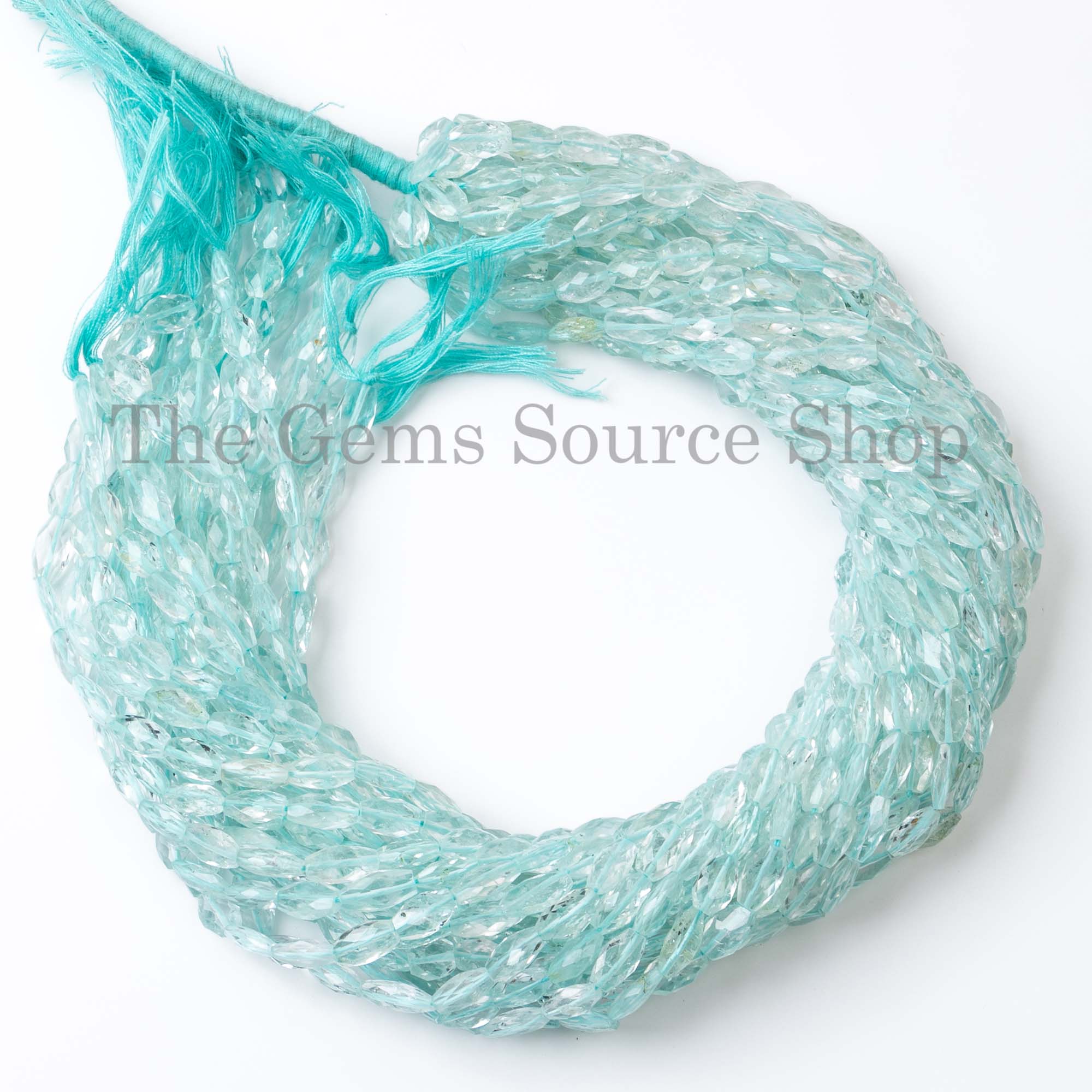 Natural Aquamarine Faceted Oval Beads, Wholesale Aquamarine Beads, Gemstone Beads