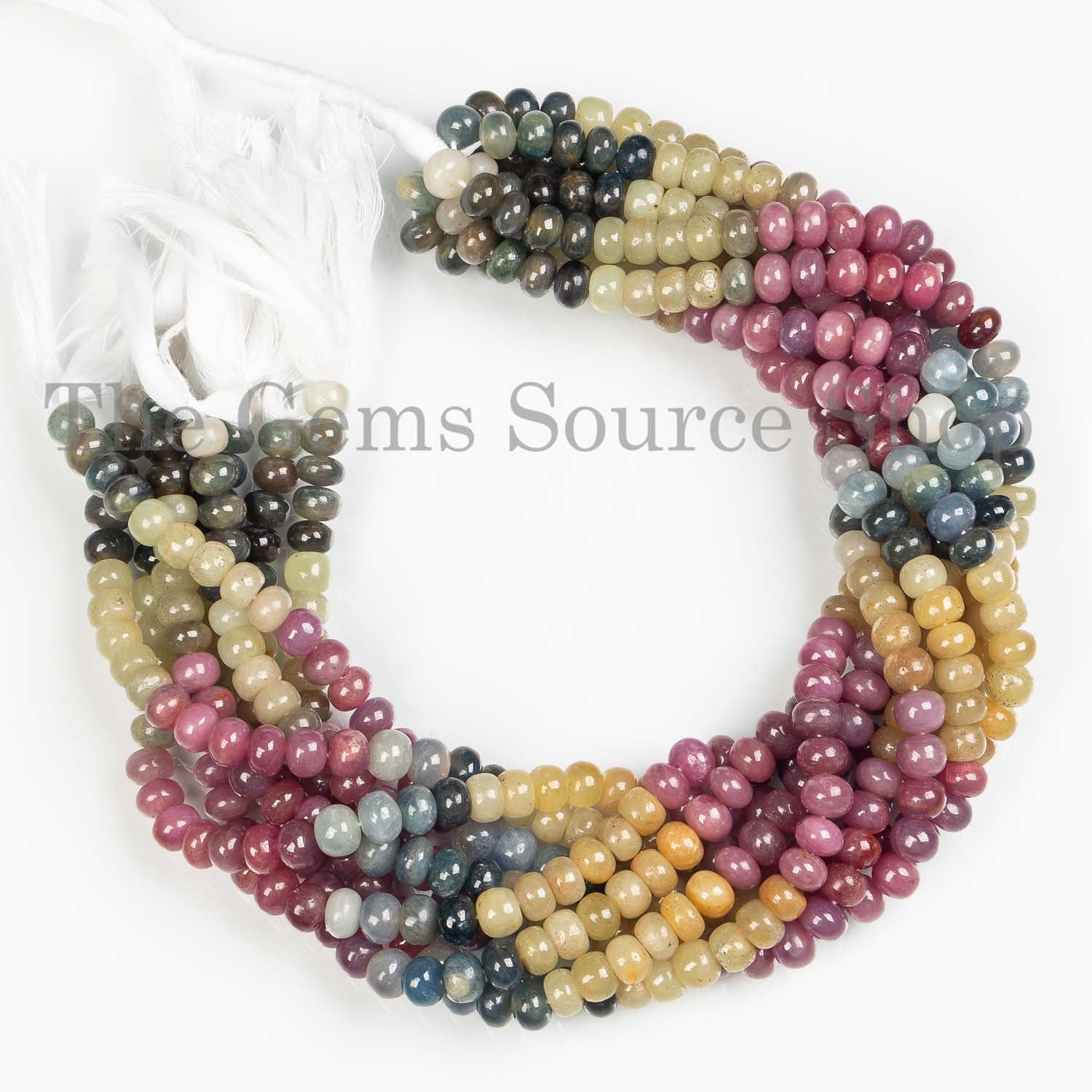 Multi Sapphire Beads, Multi Sapphire Rondelle Beads, Multi Sapphire Smooth Beads, Multi Sapphire Gemstone Beads