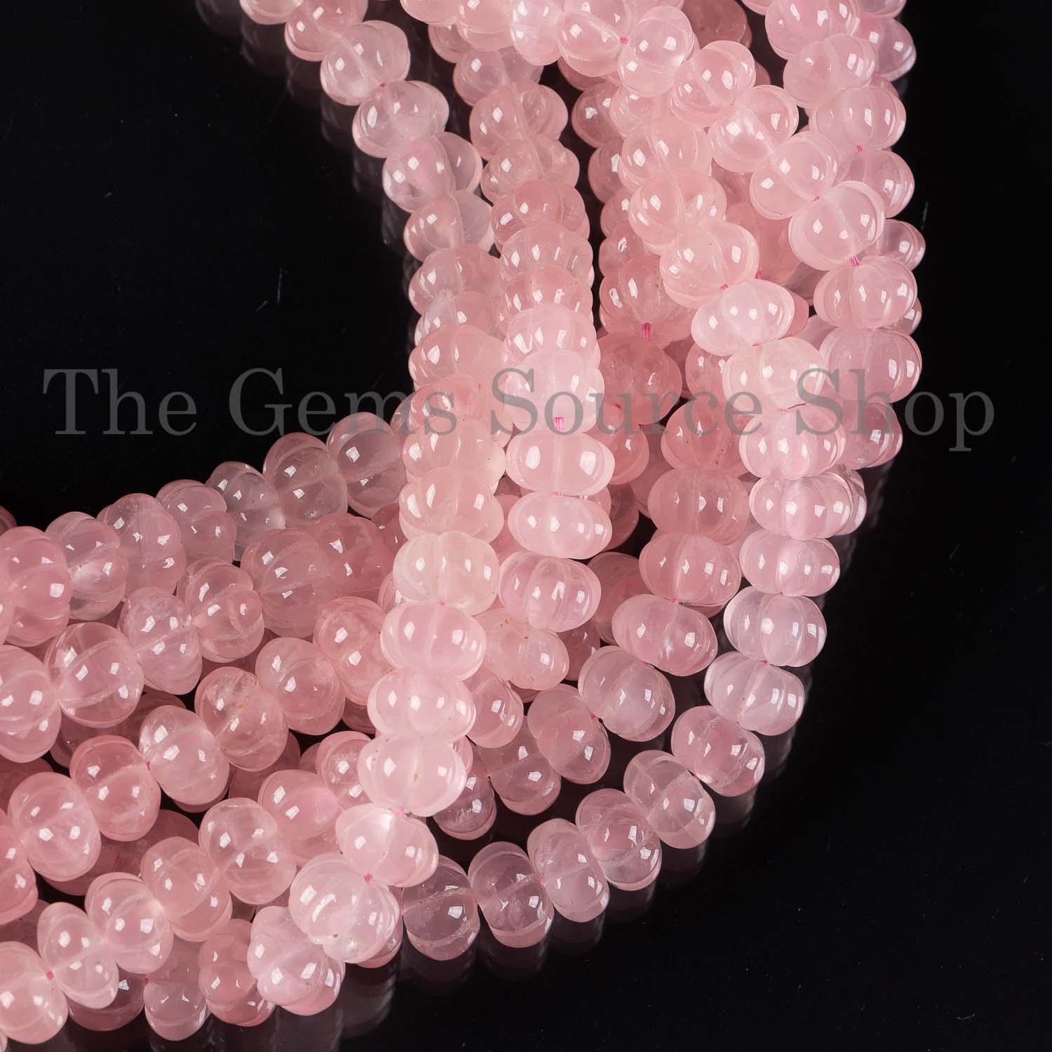 Rose Quartz Carving Rondelle Gemstone Beads, Rose Quartz Carving, AAA Quality