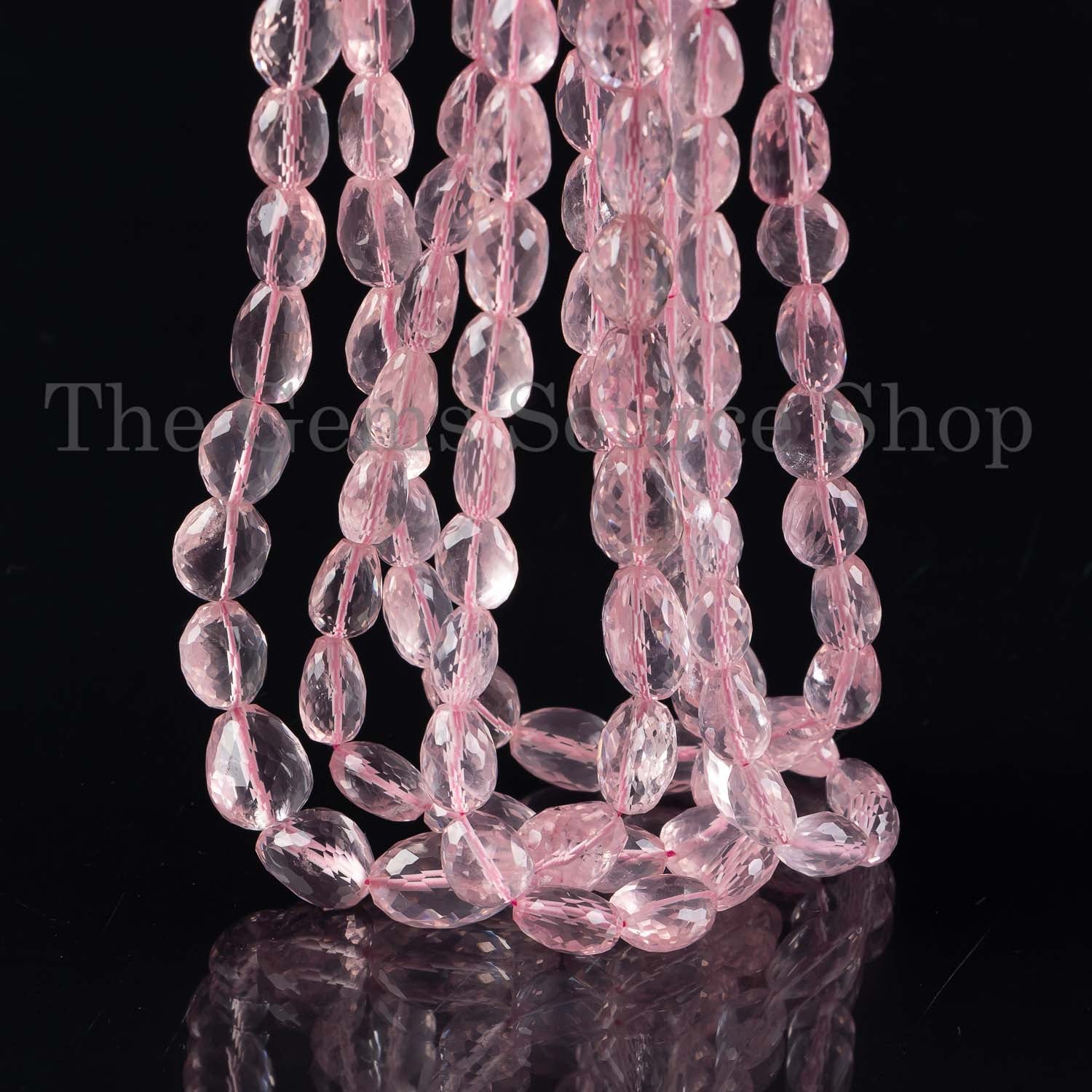 Natural Rose Quartz Beads, Rose Quartz Faceted Nugget Beads, Rose quartz Gemstone Beads