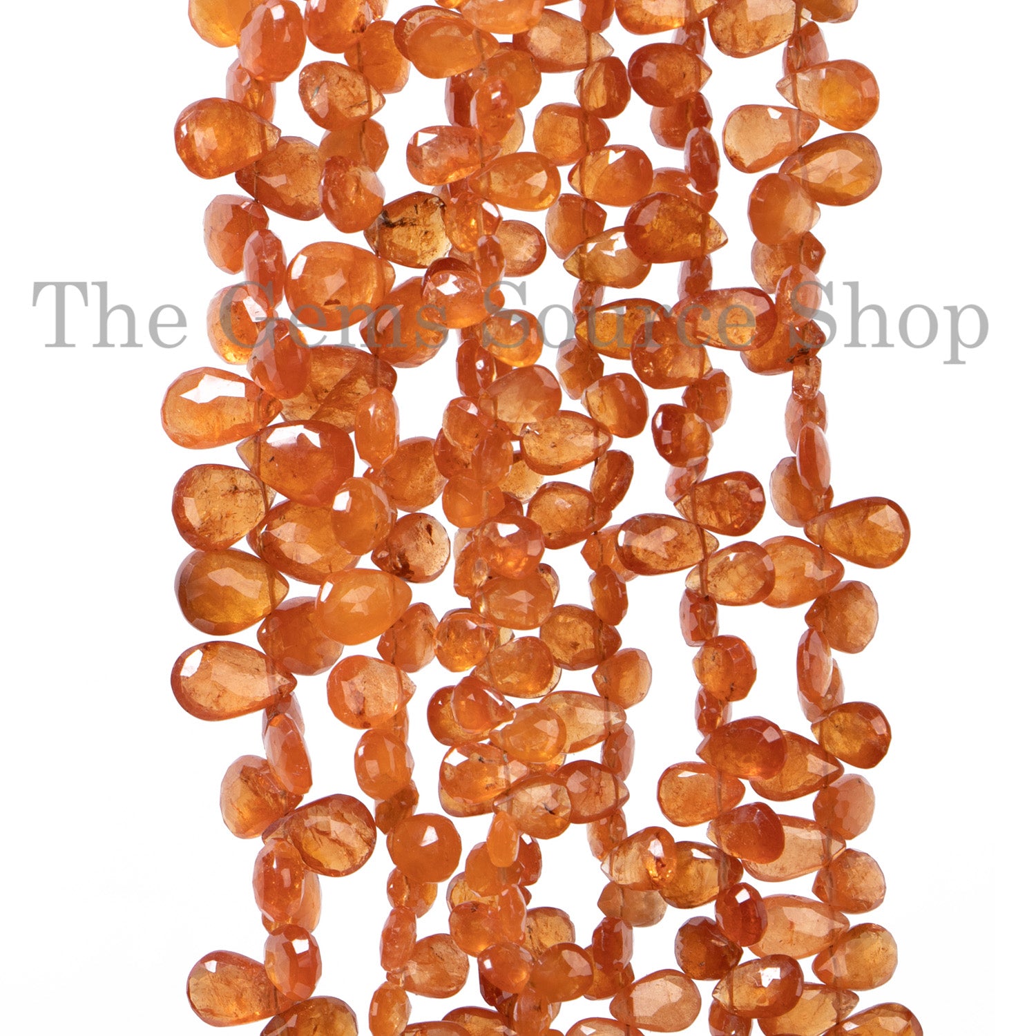 Spessartine Garnet Pear Briolette, Faceted Gemstone Beads, Wholesale Beadss
