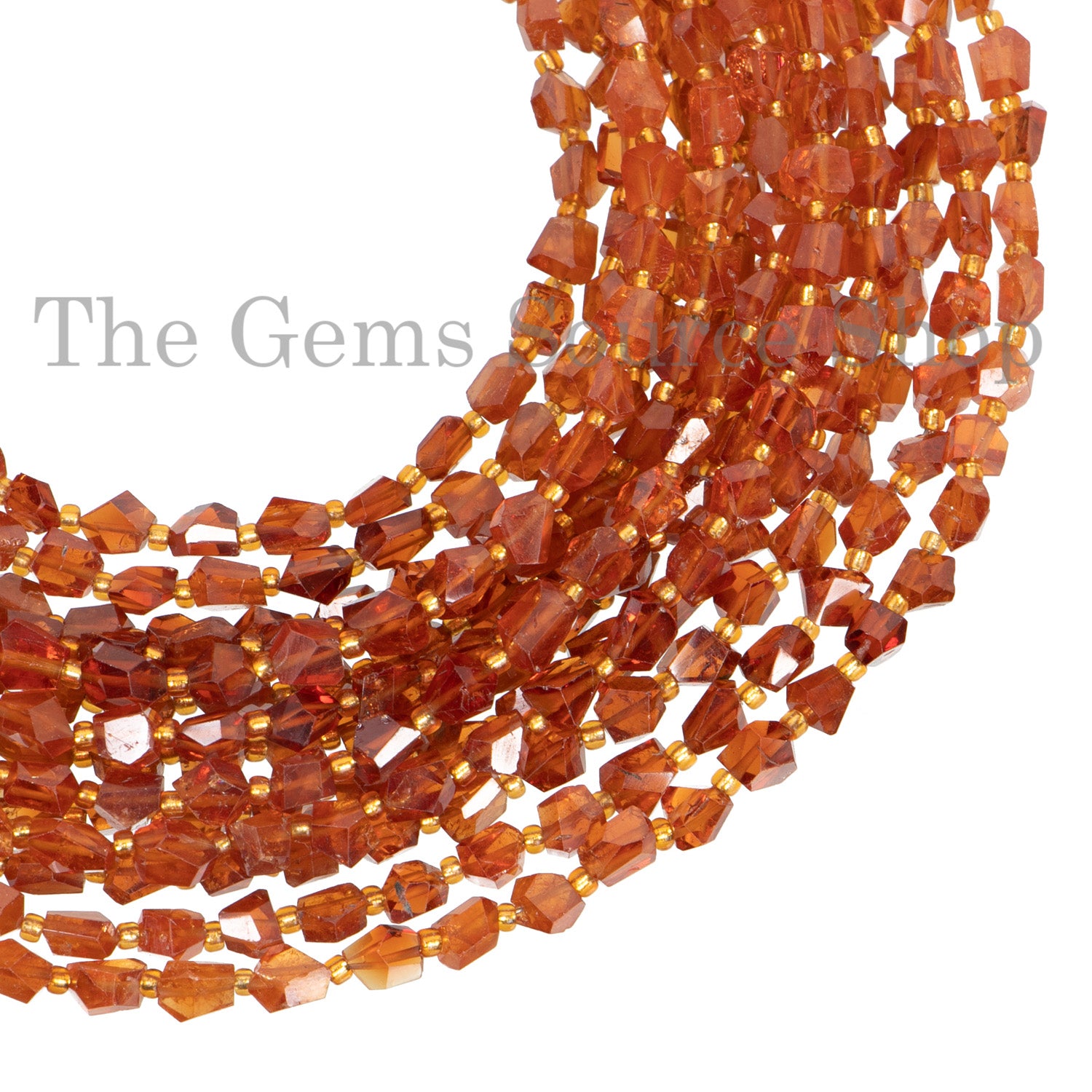 Spessartine Garnet Nuggets Shape Beads, Fancy Faceted Gemstone Beads, Wholesale Beads