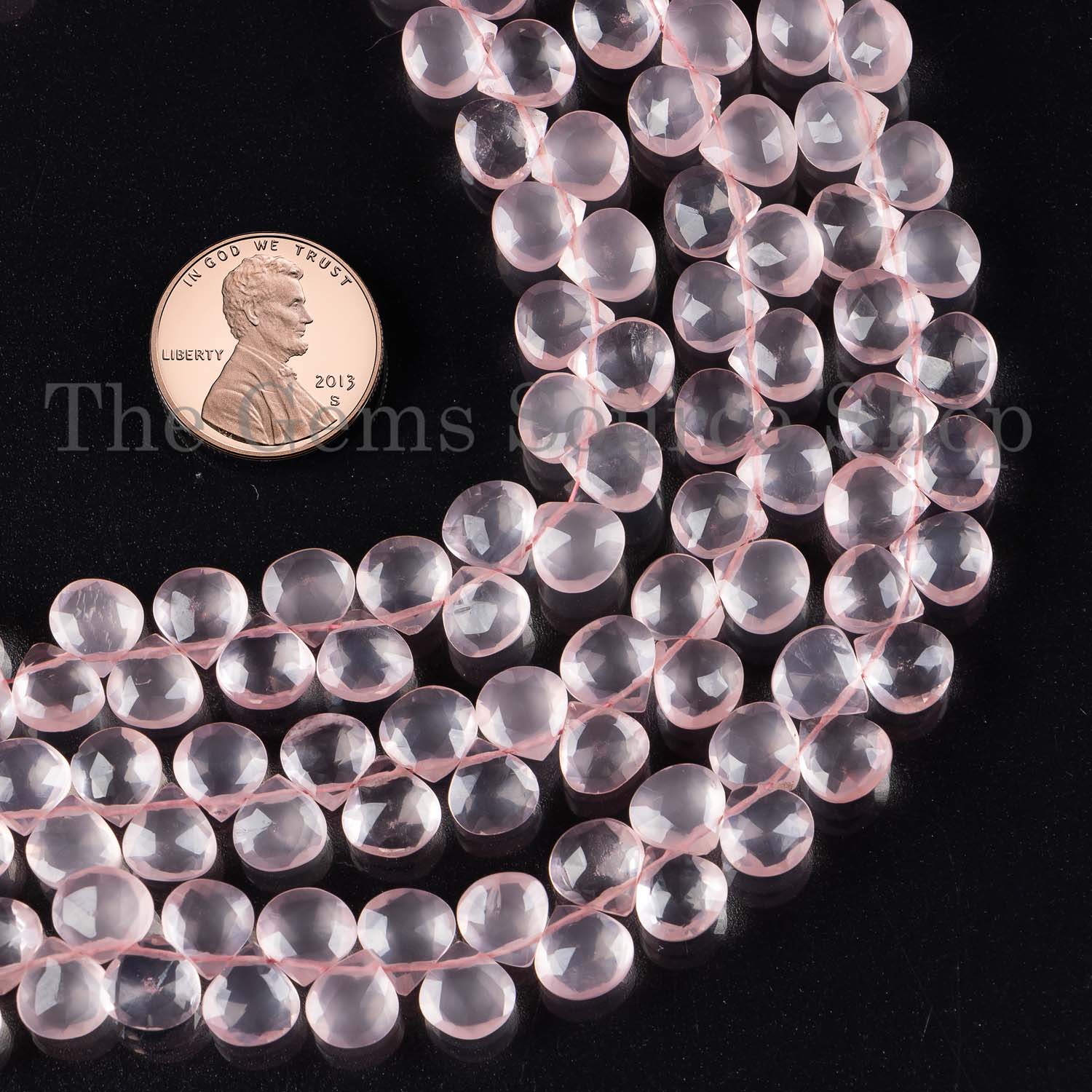 Rose Quartz Beads, Rose Quartz Heart Shape Beads, Rose Quartz Faceted Beads, Rose Quartz Gemstone Beads