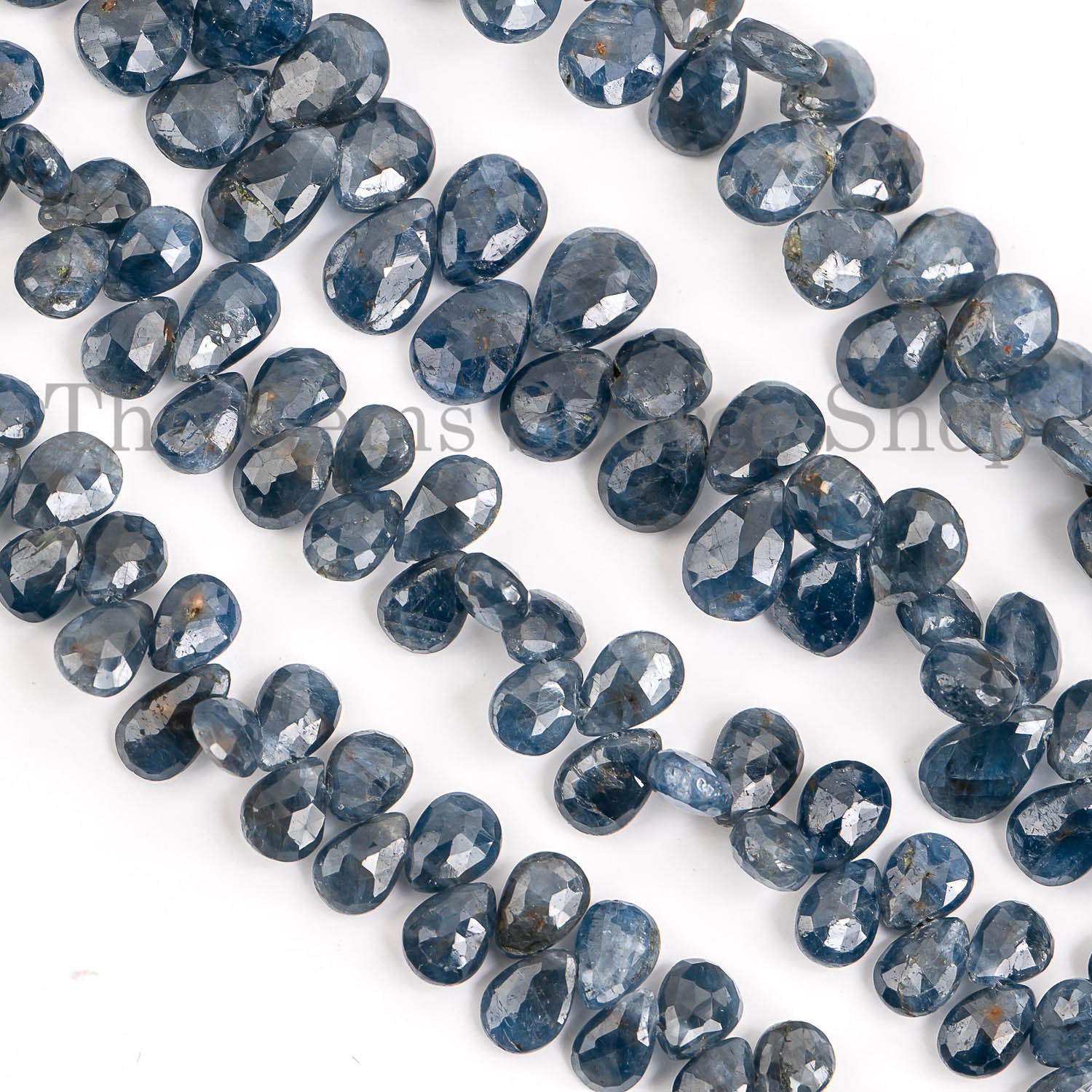Blue Sapphire Gemstone Beads, Sapphire Faceted Pear Shape Beads