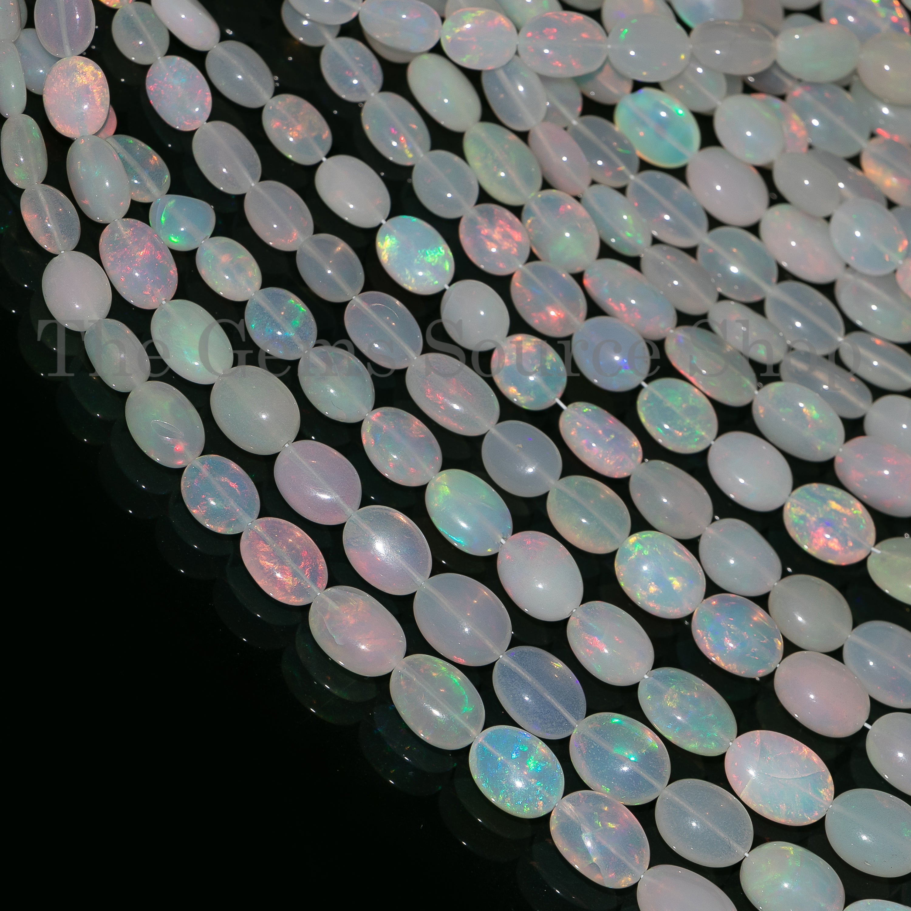 Natural Ethiopian Opal Beads, Opal Smooth Oval Shape Beads, Opal Gemstone Beads