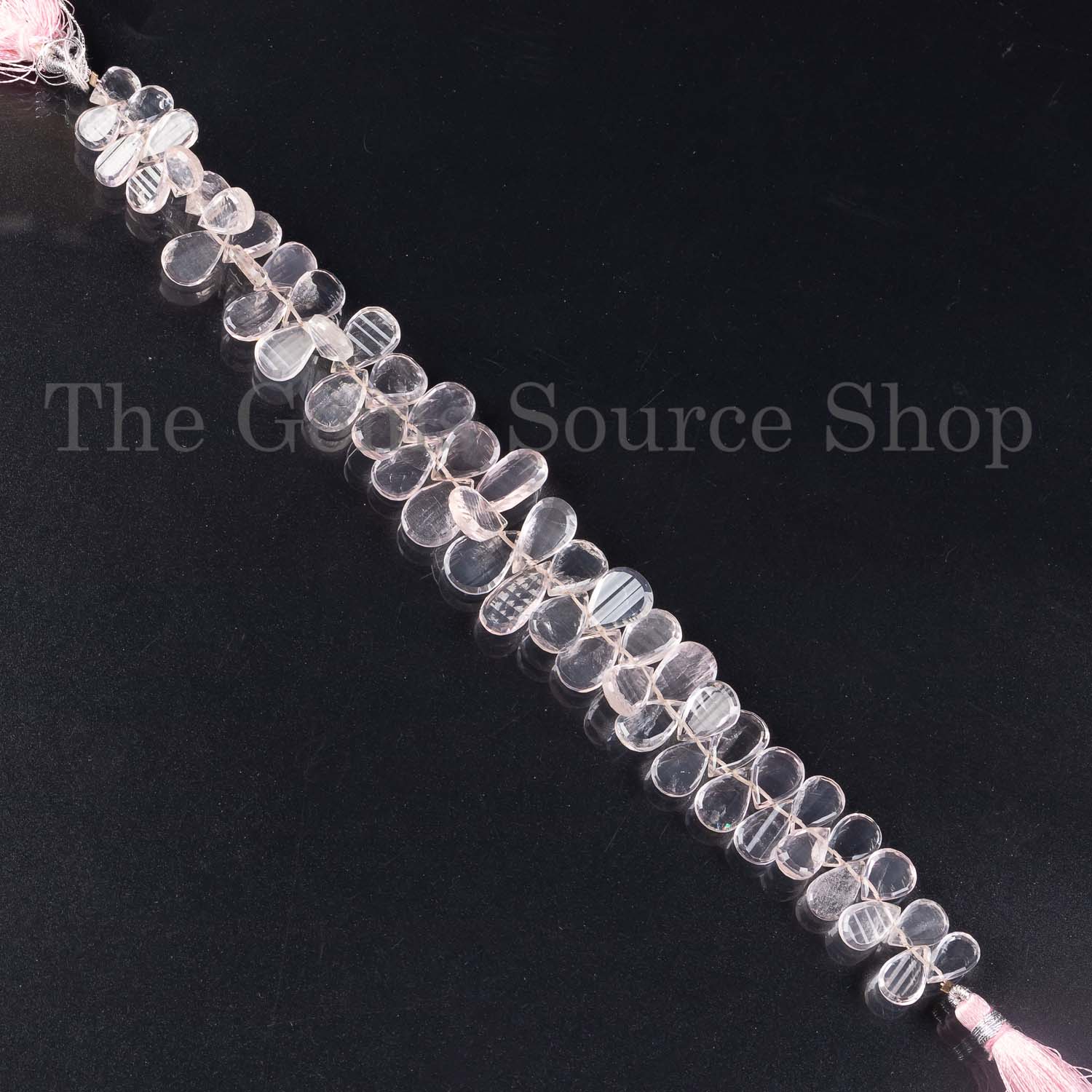 AAA Quality Rose Quartz Fancy Cut Pear Beads TGS-2065
