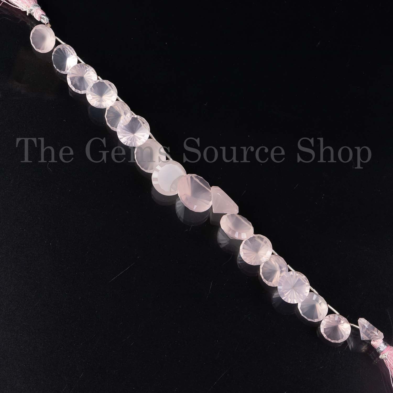 Natural Rose Quartz Concave Cut Round Shape Beads TGS-2066