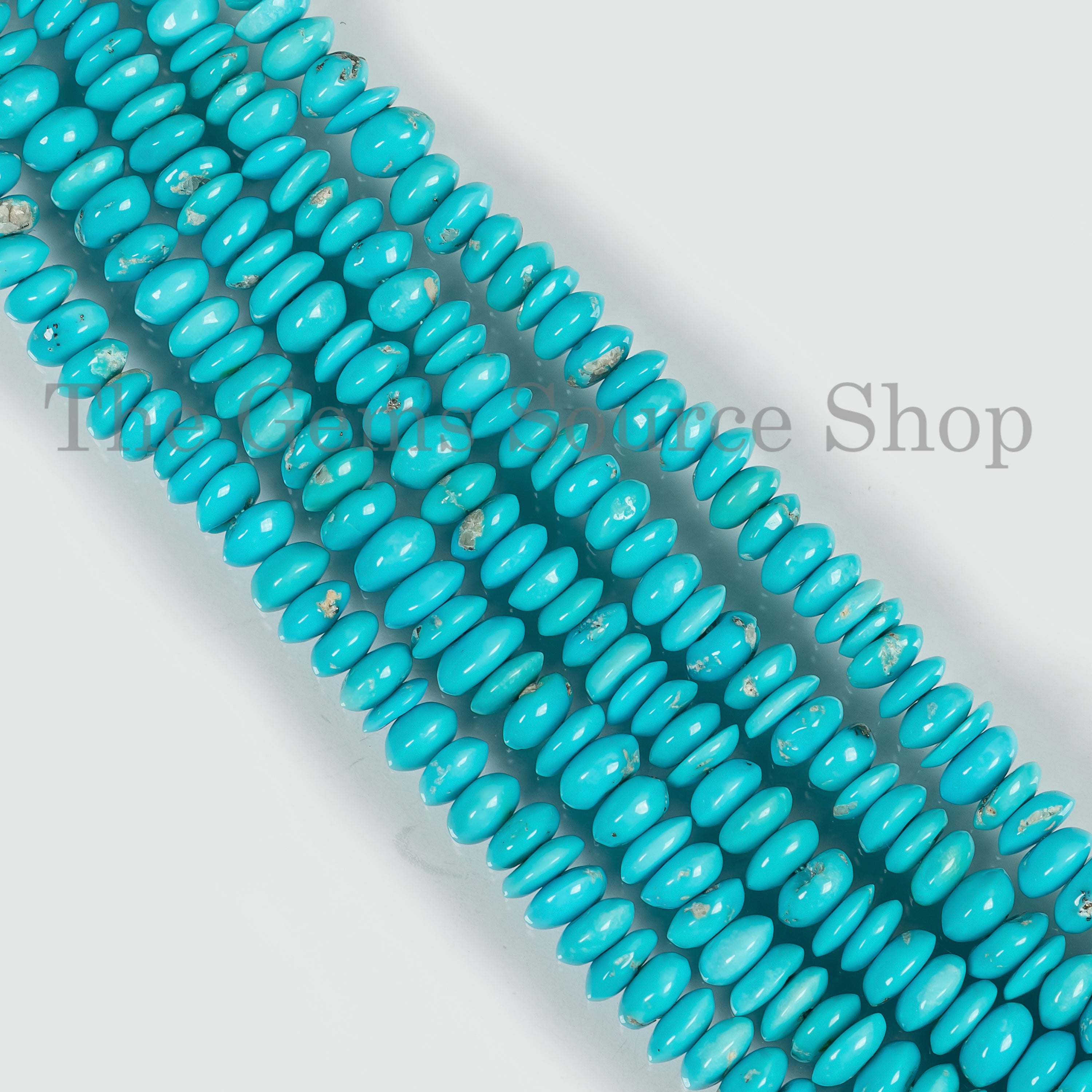 Natural Sleeping Beauty Turquoise Beads, Turquoise Smooth Button Shape Beads, Turquoise Gemstone Beads