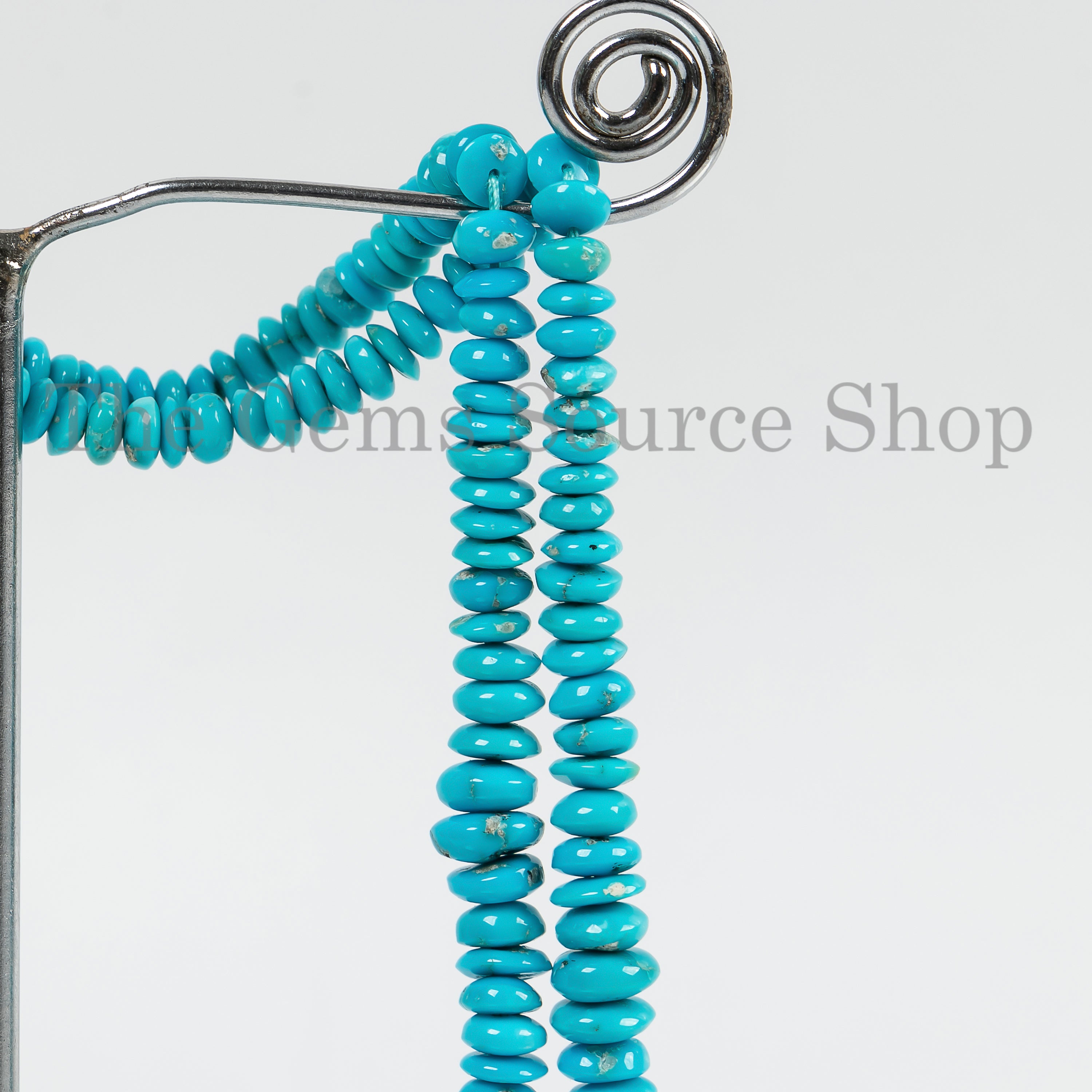 Sleeping Beauty Turquoise Beads, Turquoise Smooth Button Shape Beads
