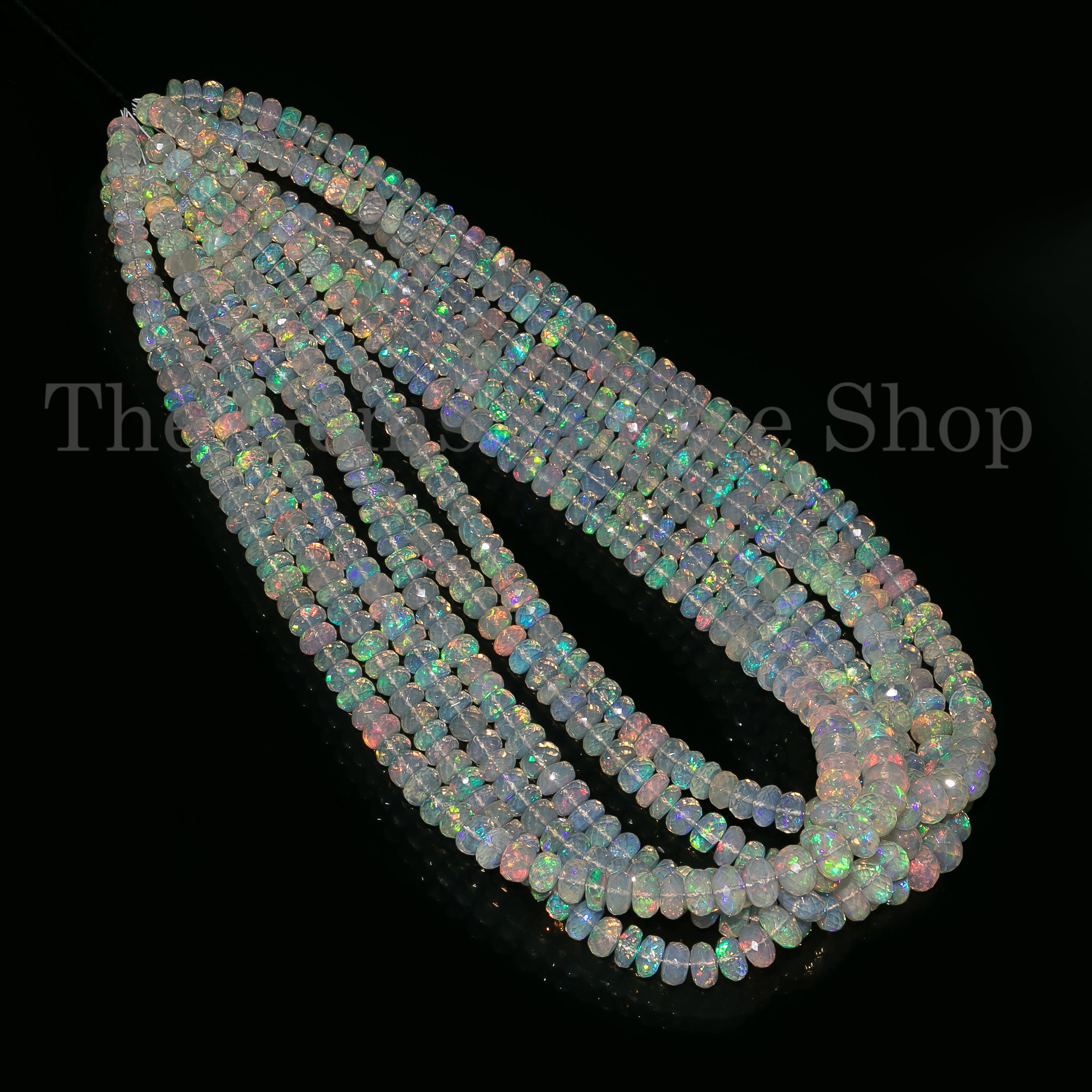 5-8 mm Ethiopian Opal Beads, Opal Faceted Beads, Opal Rondelle Beads, Opal Faceted Rondelle Beads, Opal Gemstone Beads