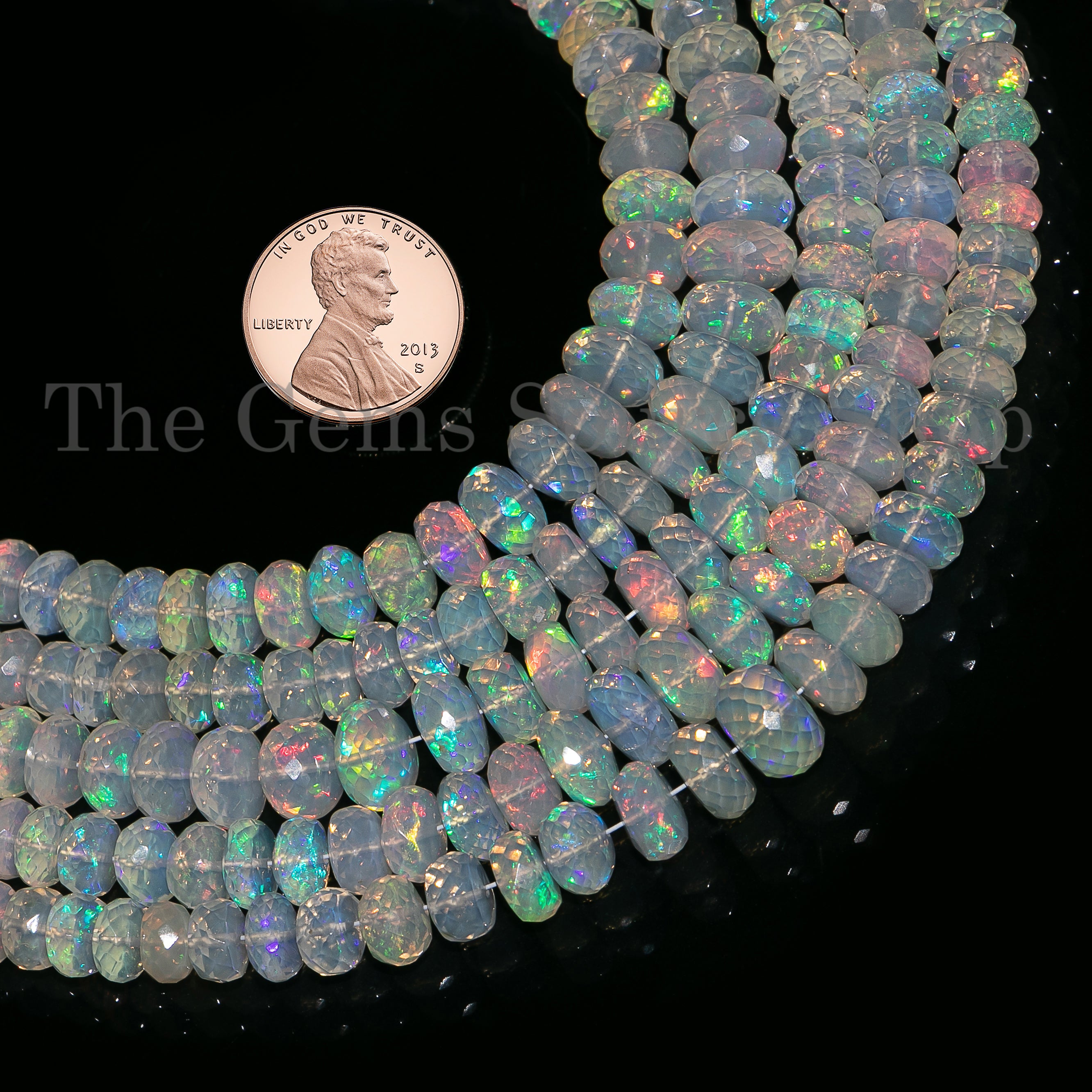 5-8 mm Ethiopian Opal Beads, Opal Faceted Beads, Opal Rondelle Beads, Opal Faceted Rondelle Beads, Opal Gemstone Beads