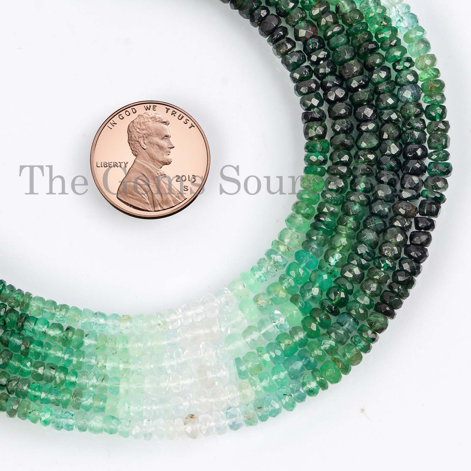 Shaded Emerald Beads, Faceted Rondelle Beads, Shaded Emerald Gemstone Beads, Wholesale Beads