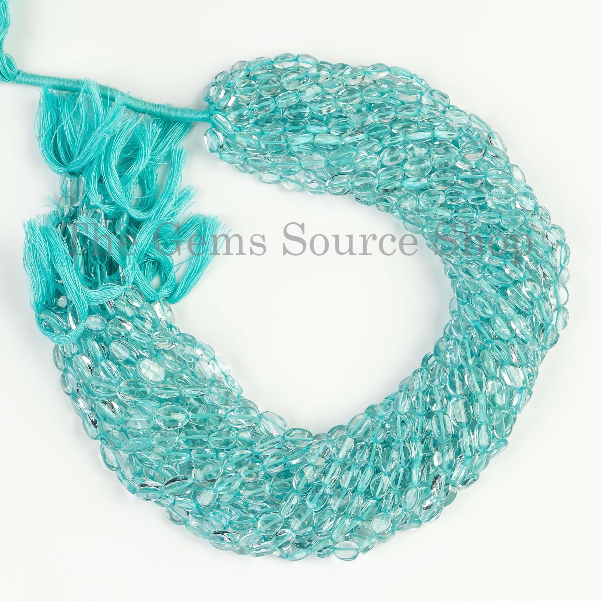Genuine Aquamarine Smooth Oval Shape 5x7-6x9mm Gemstone Craft Beads 14" Strand